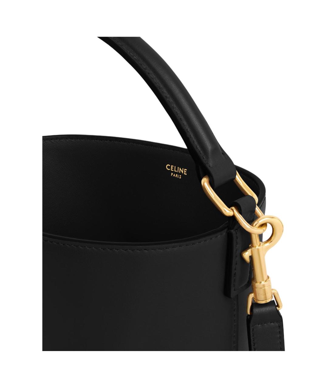 CELINE Черная кожаная сумка через плечо, фото 4