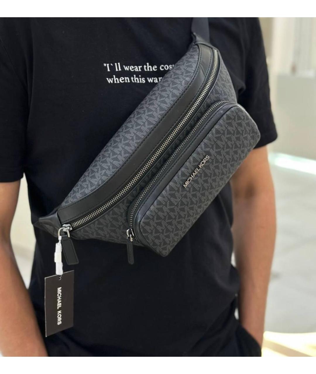 MICHAEL KORS Антрацитовая поясная сумка, фото 6