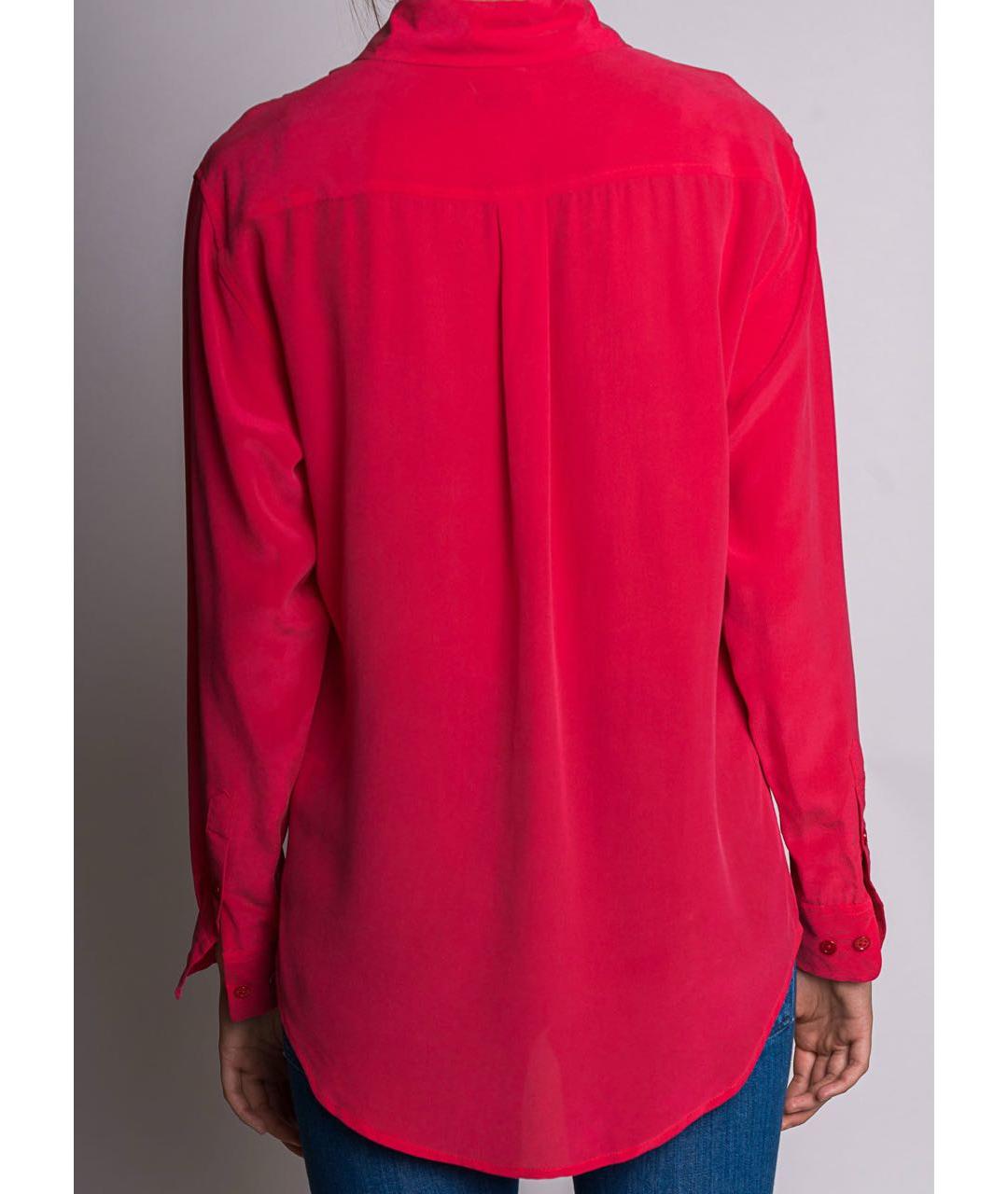 EQUIPMENT Красная шелковая рубашка, фото 4