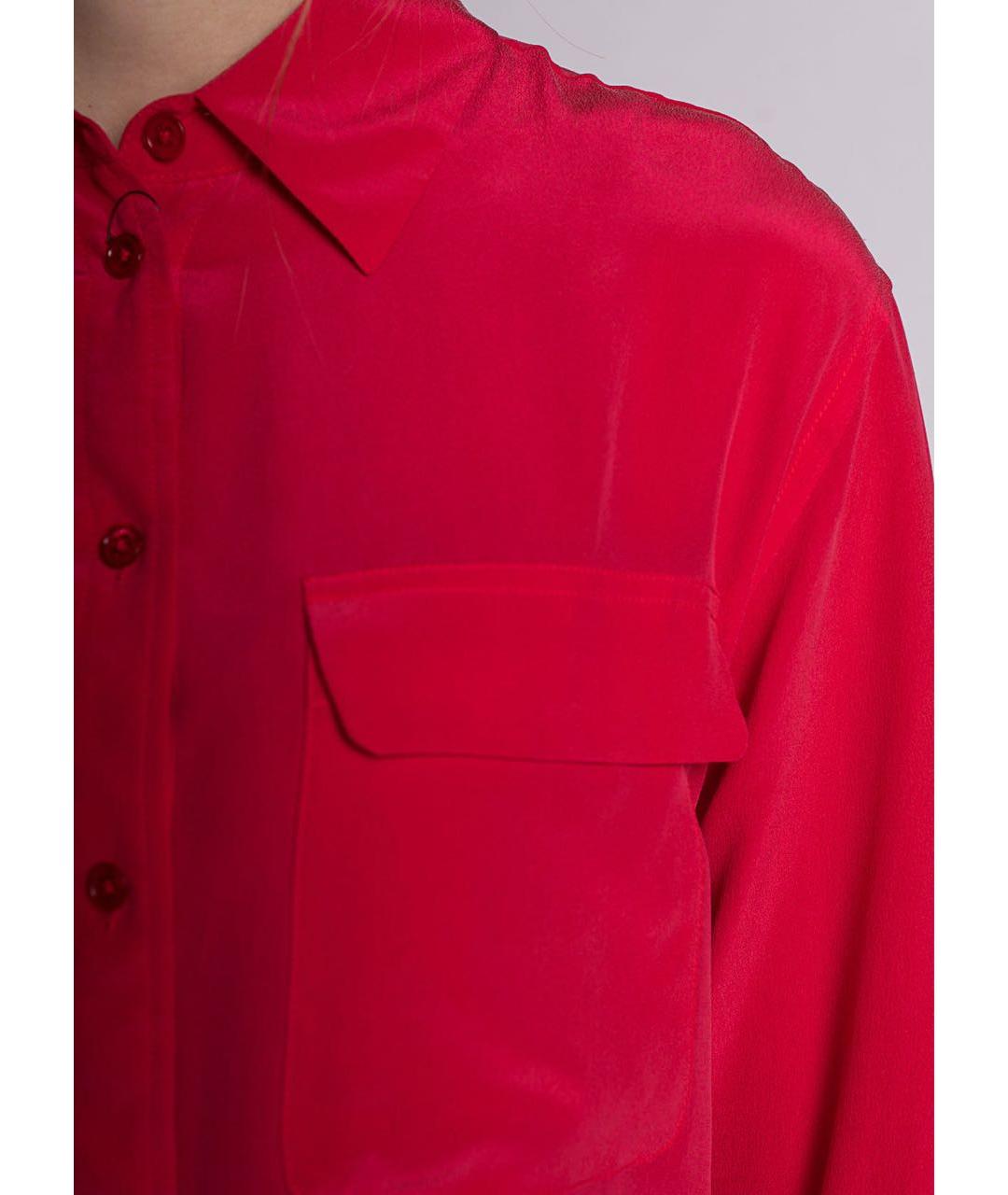 EQUIPMENT Красная шелковая рубашка, фото 5