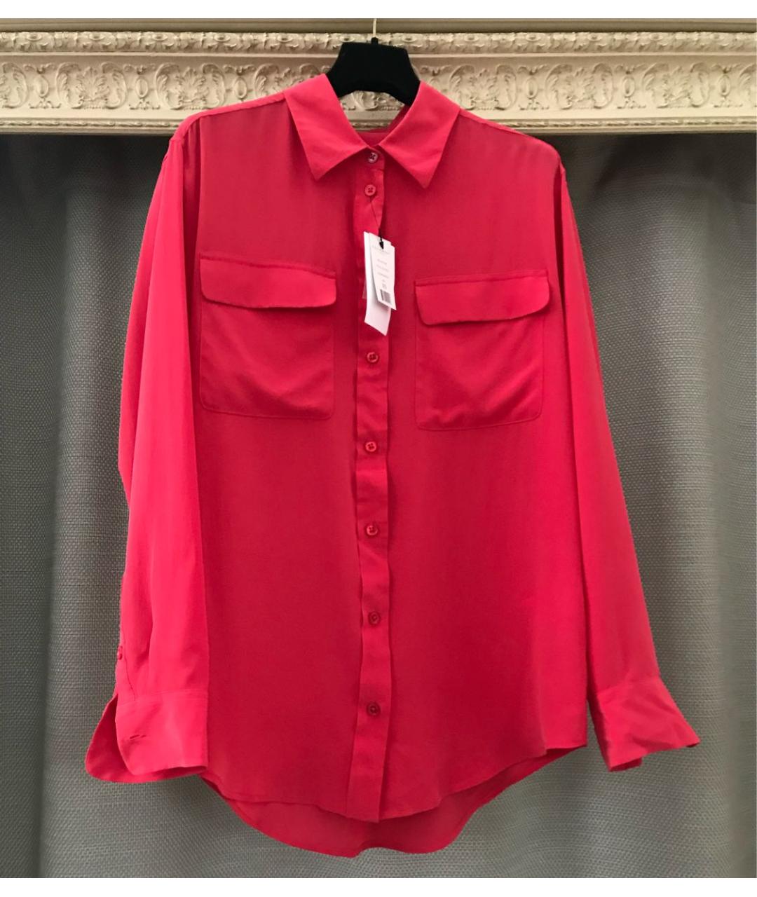 EQUIPMENT Красная шелковая рубашка, фото 6