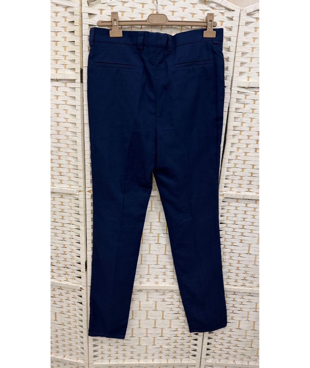 BRUNELLO CUCINELLI Синие льняные повседневные брюки, фото 2