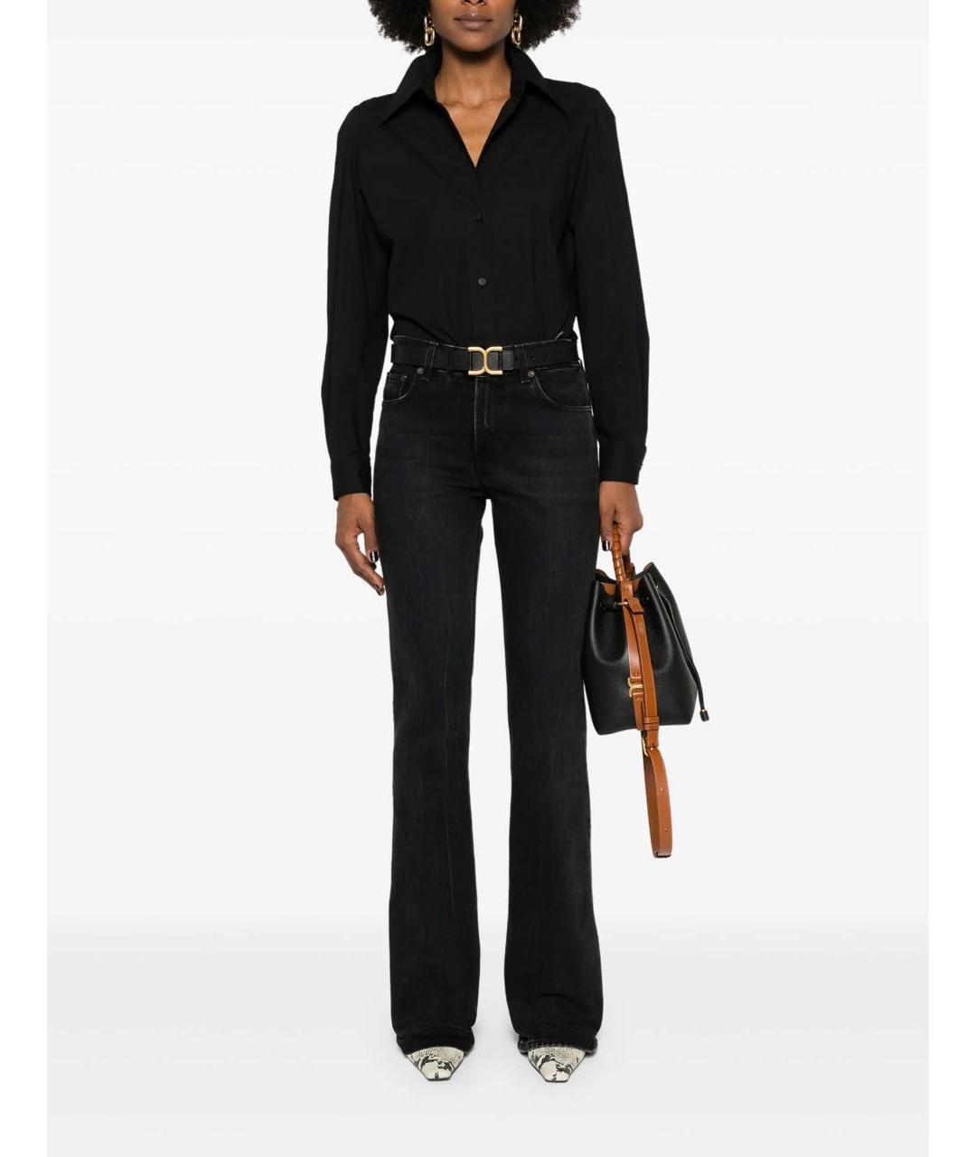 HAIKURE Черные хлопковые джинсы клеш, фото 2