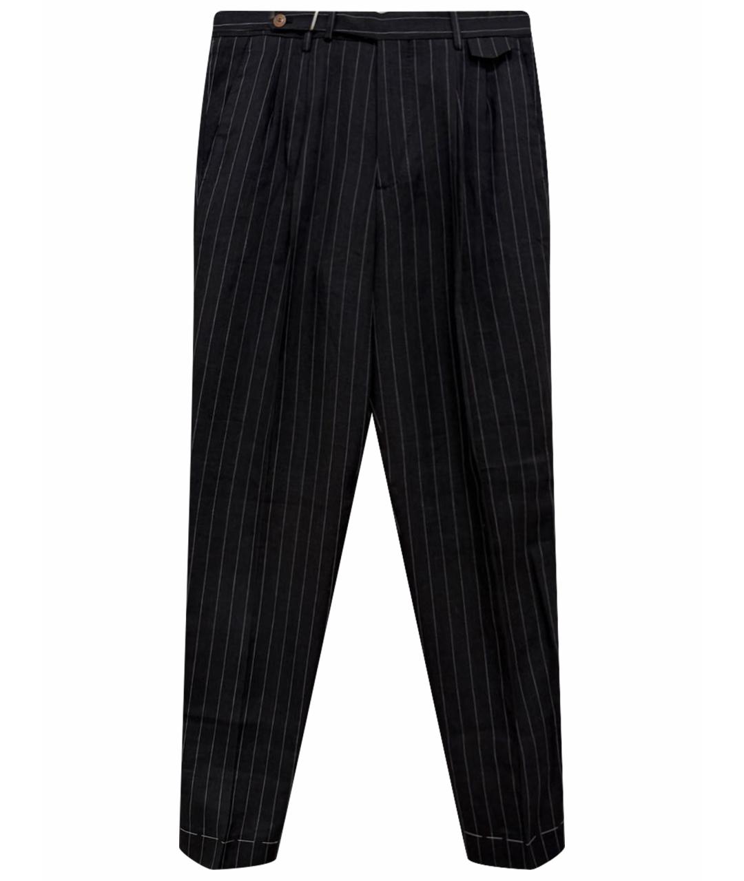 BRUNELLO CUCINELLI Черные льняные повседневные брюки, фото 1