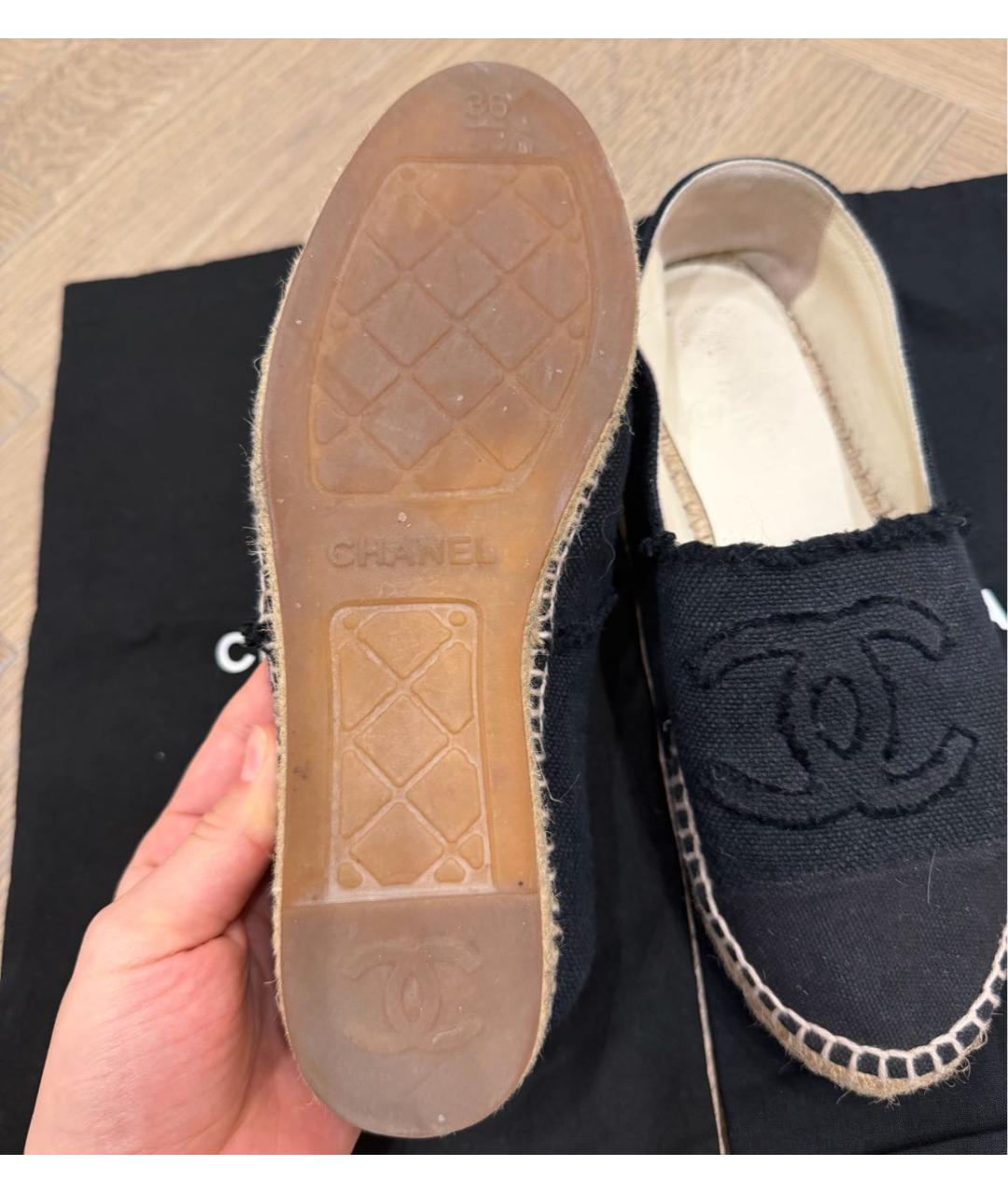 CHANEL Черные текстильные эспадрильи, фото 3