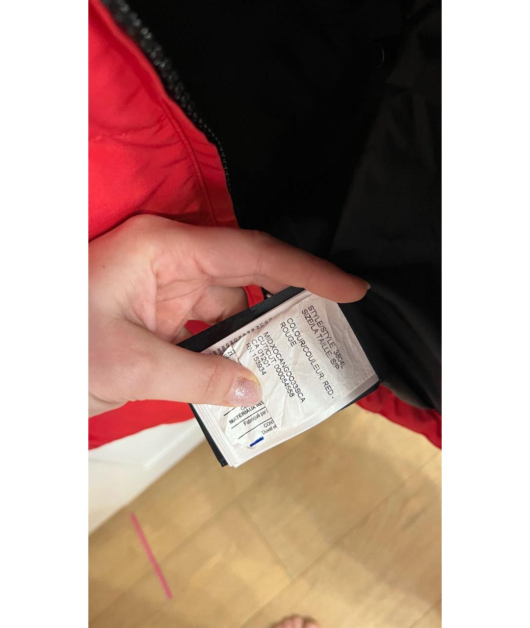 CANADA GOOSE Красная хлопко-эластановая парка, фото 5