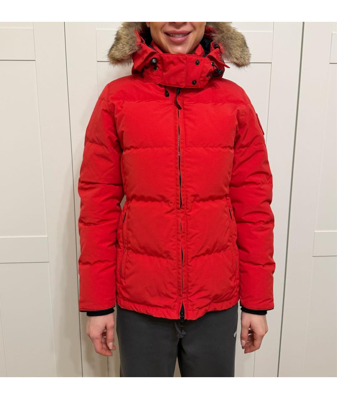 CANADA GOOSE Красная хлопко-эластановая парка, фото 7