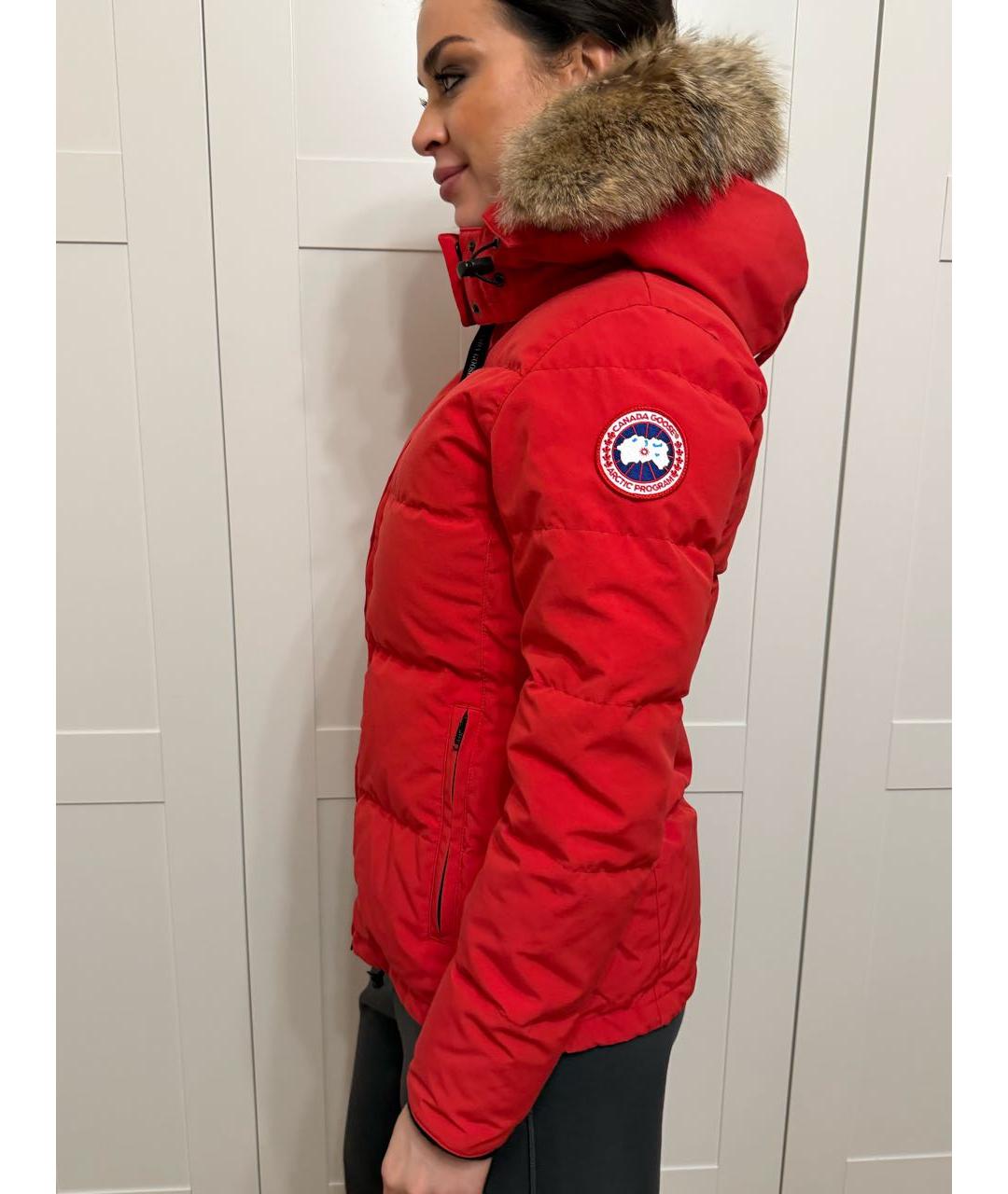 CANADA GOOSE Красная хлопко-эластановая парка, фото 8