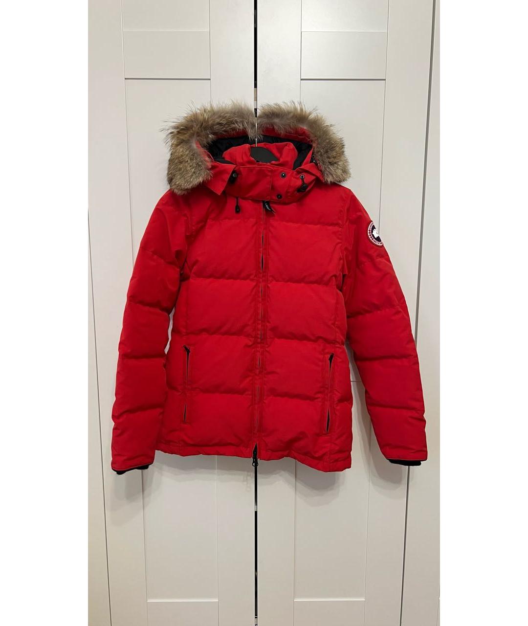 CANADA GOOSE Красная хлопко-эластановая парка, фото 6