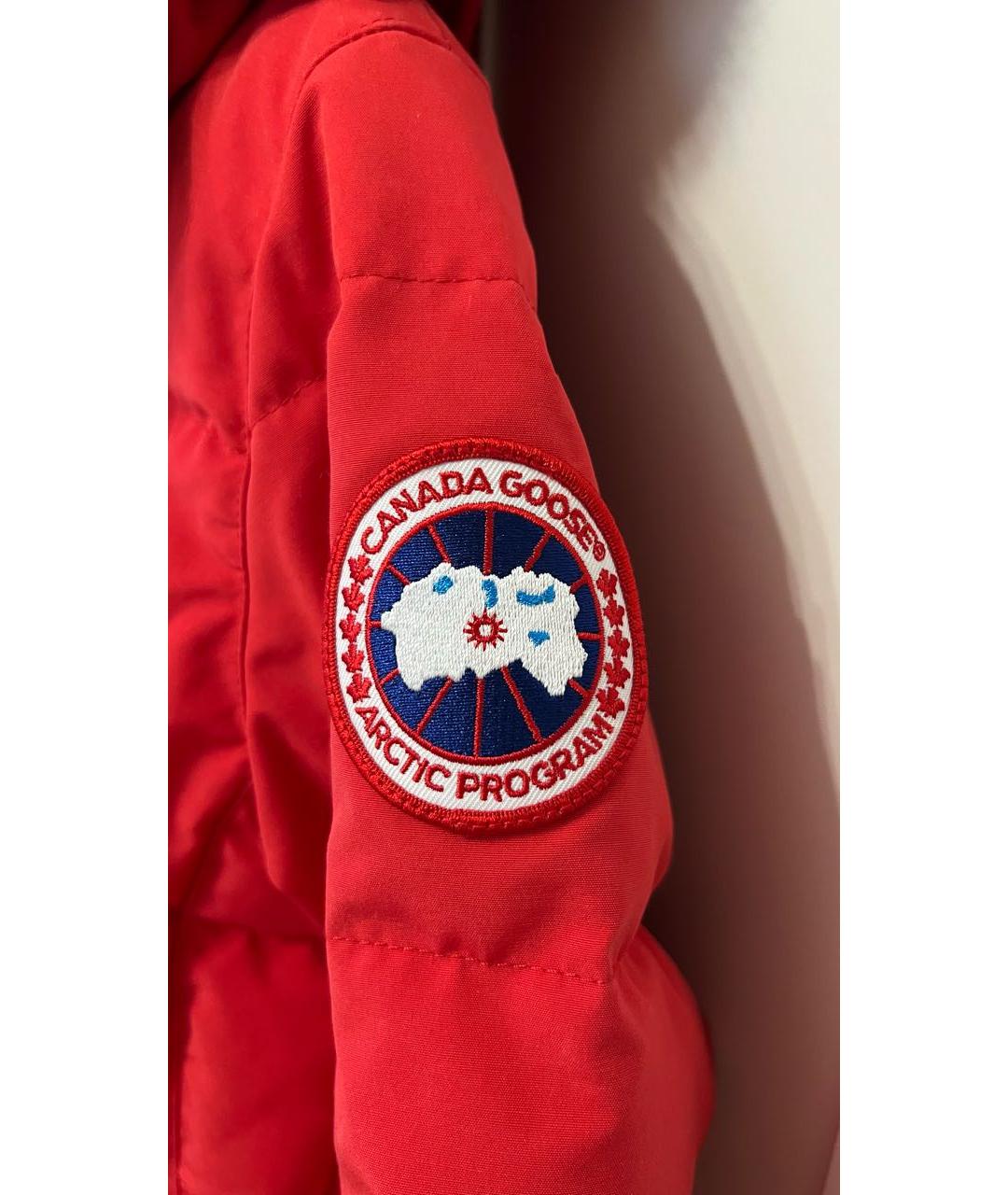 CANADA GOOSE Красная хлопко-эластановая парка, фото 4