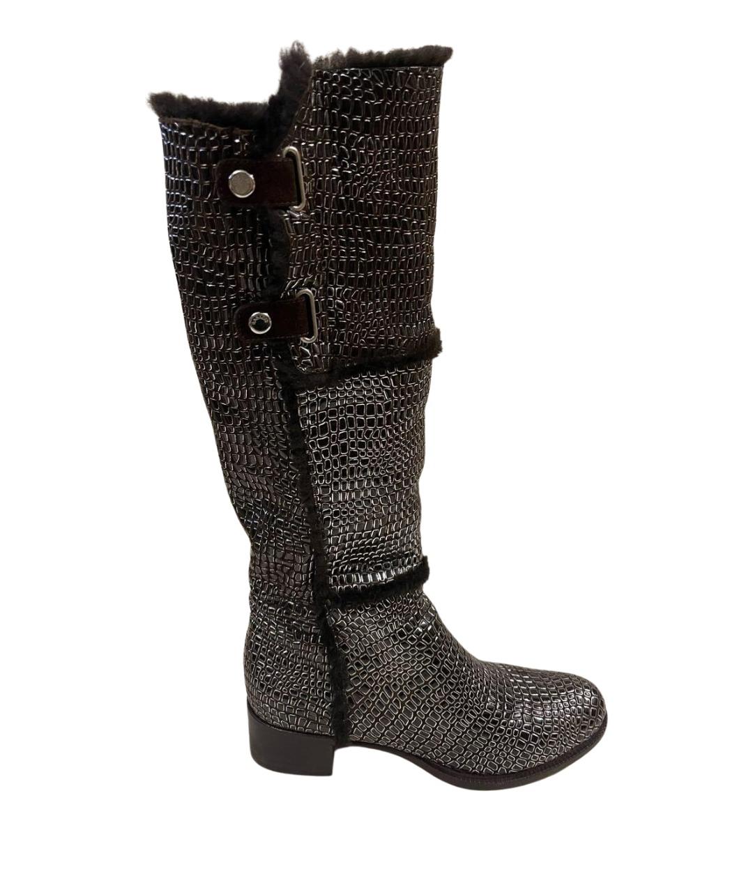 CASADEI Серебряные сапоги из лакированной кожи, фото 1