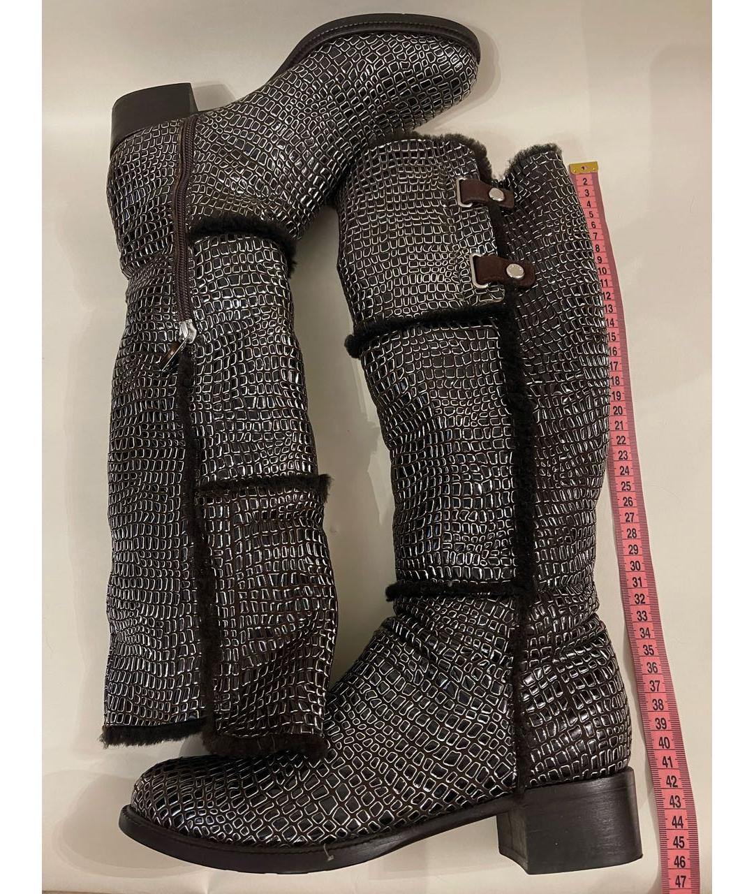 CASADEI Серебряные сапоги из лакированной кожи, фото 7