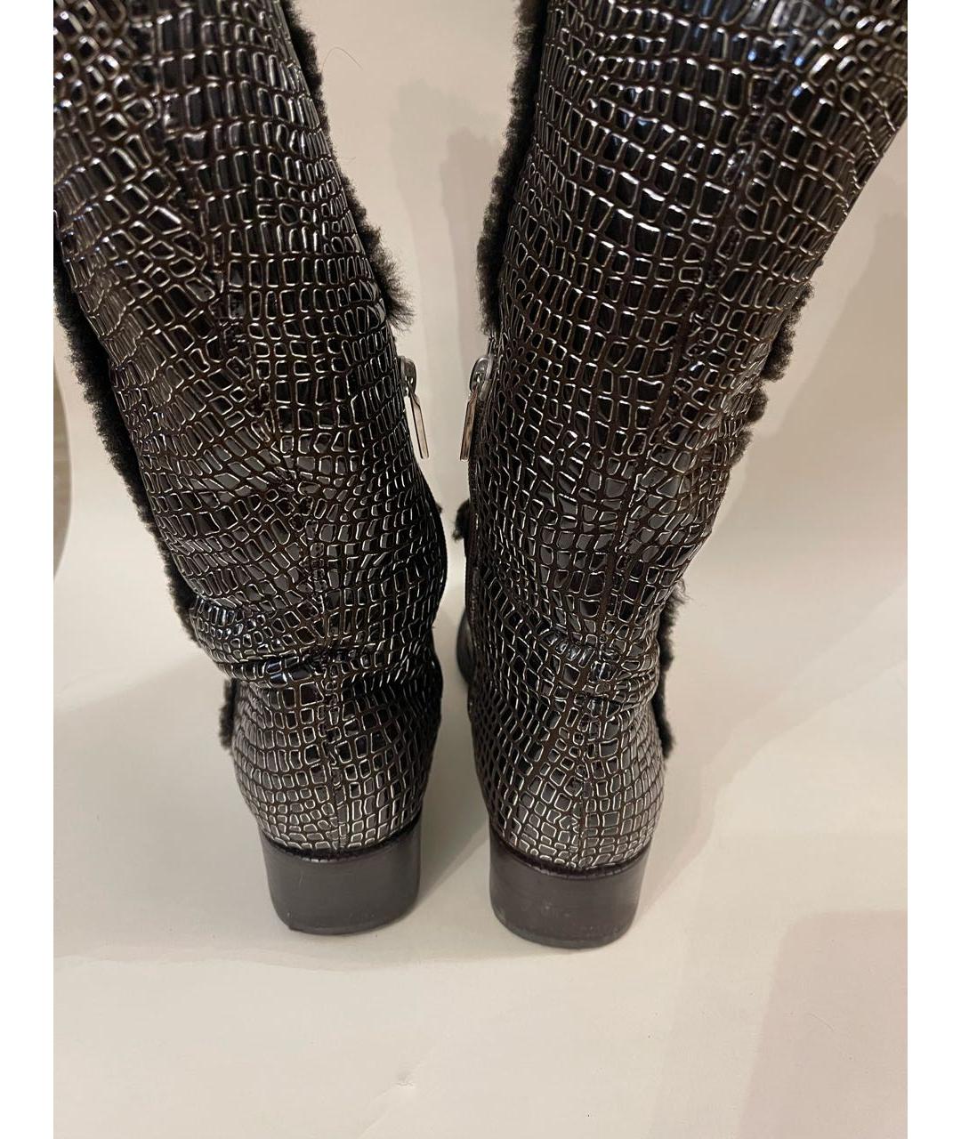 CASADEI Серебряные сапоги из лакированной кожи, фото 4