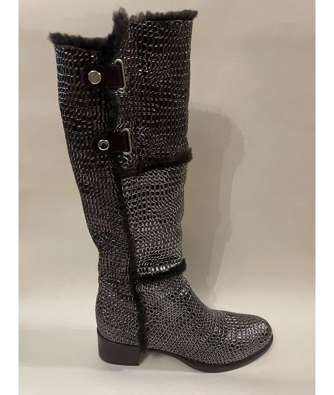 CASADEI Серебряные сапоги из лакированной кожи, фото 8