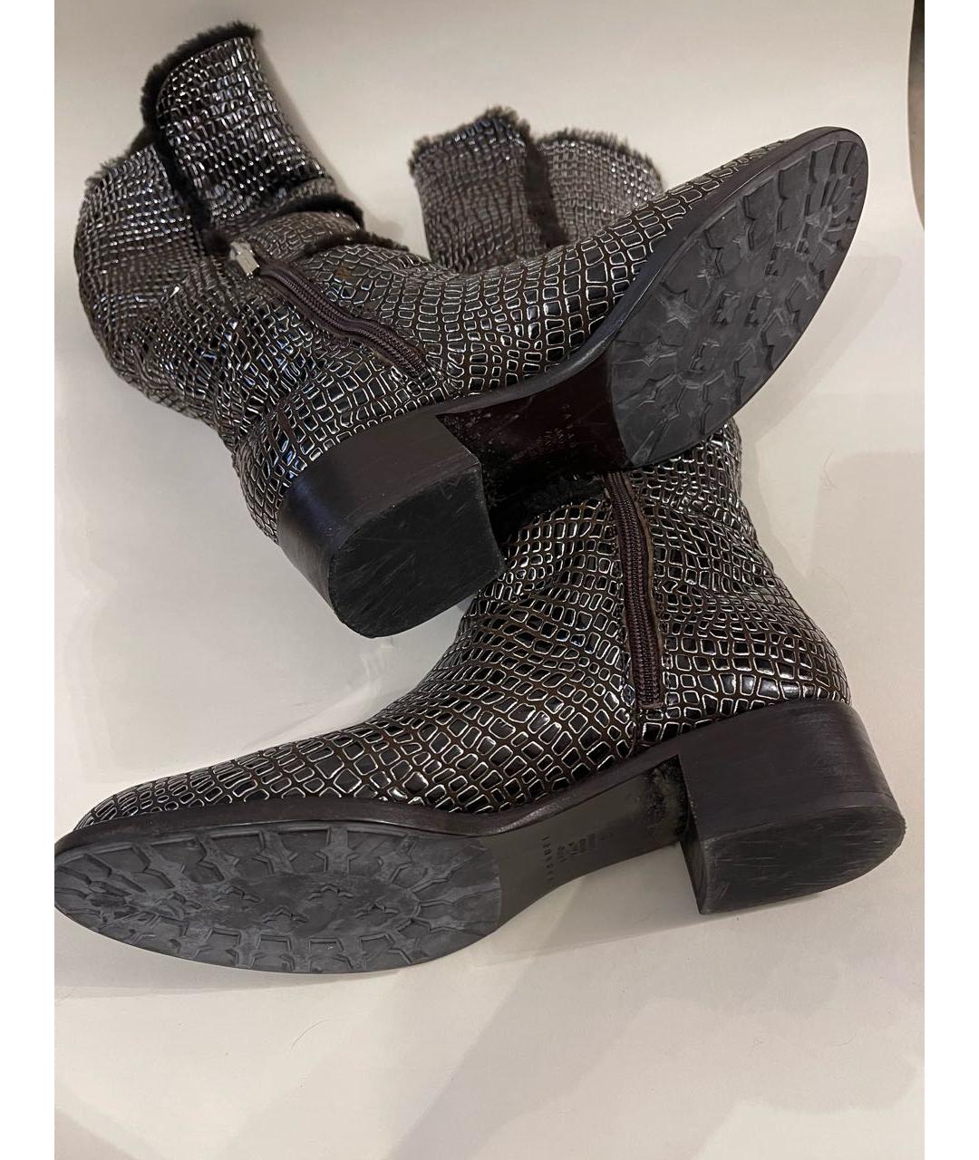 CASADEI Серебряные сапоги из лакированной кожи, фото 6