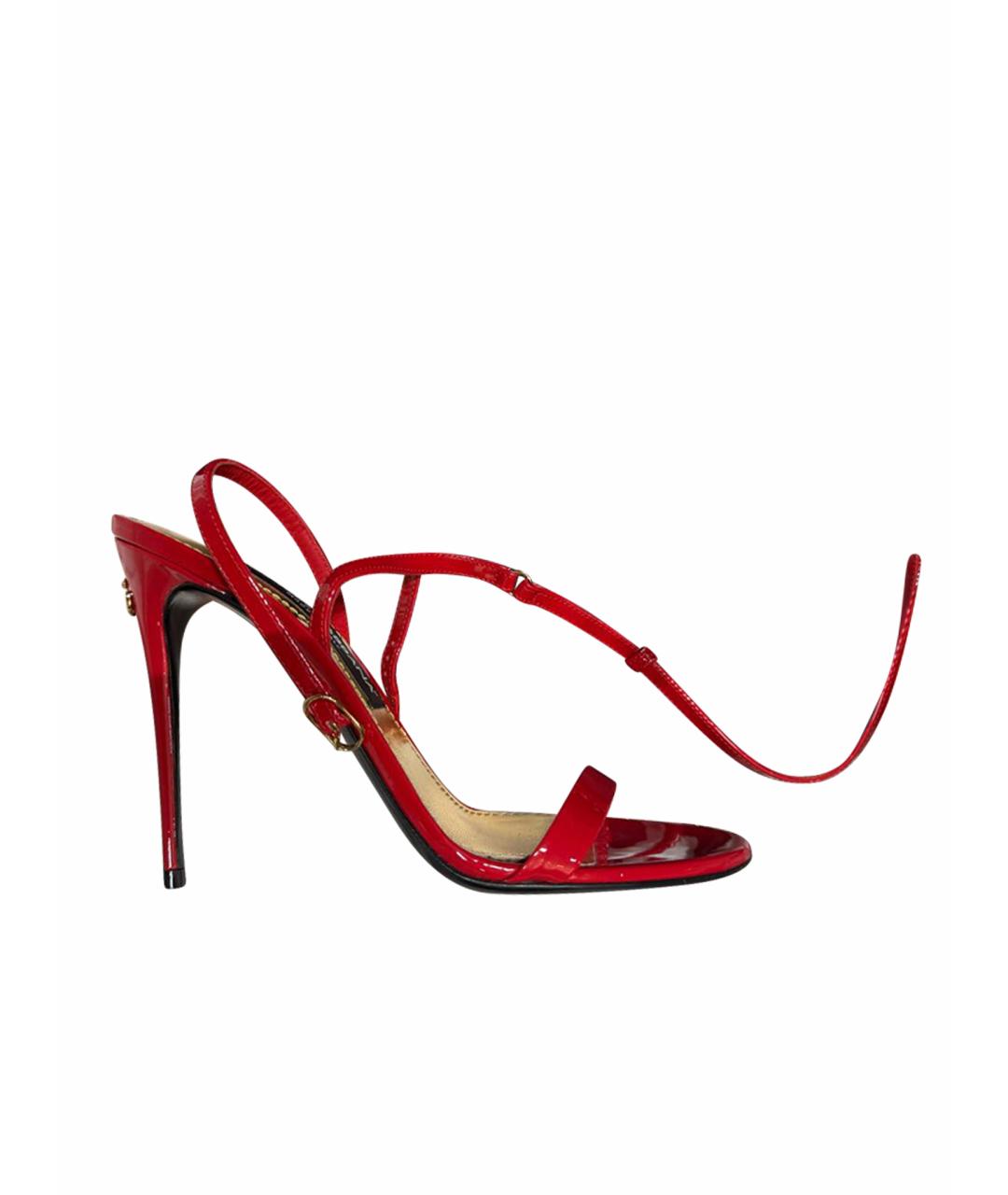 DOLCE&GABBANA Красные босоножки из лакированной кожи, фото 1