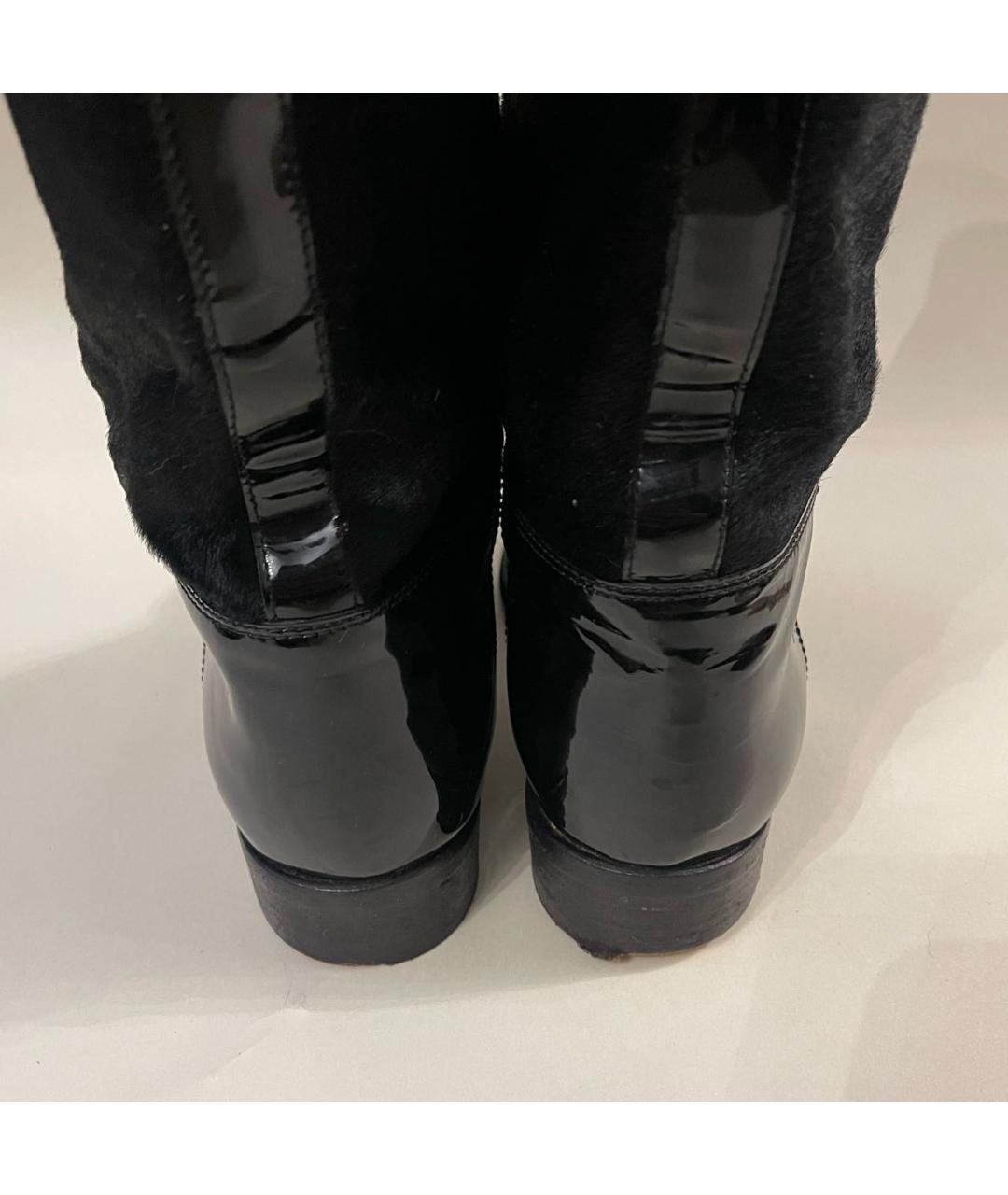 CHANEL Черные полусапоги из лакированной кожи, фото 7