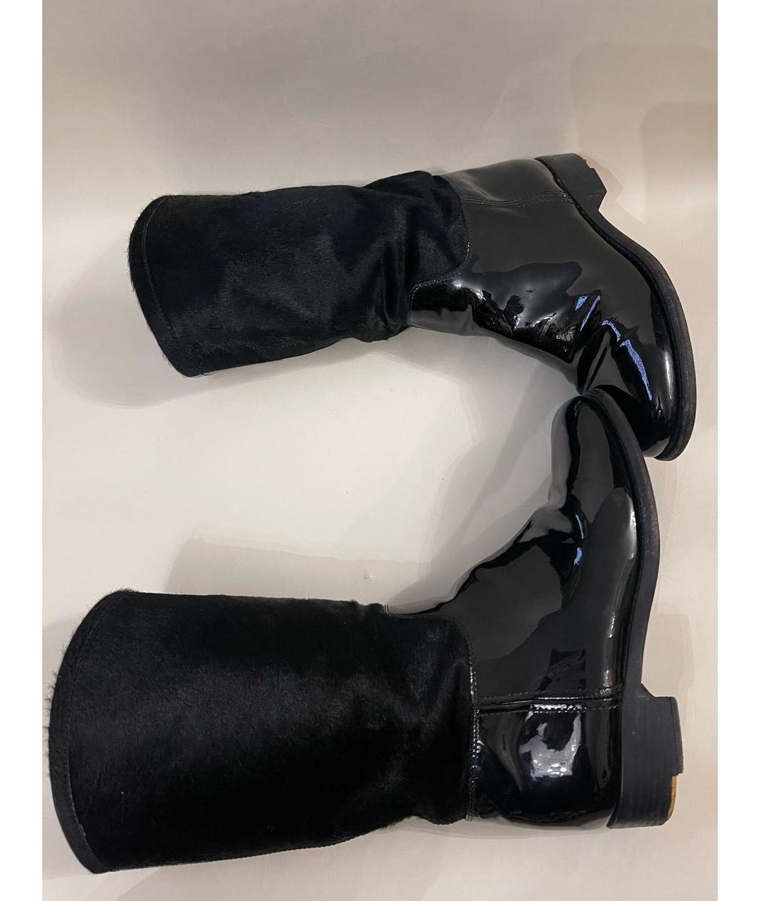 CHANEL Черные полусапоги из лакированной кожи, фото 4