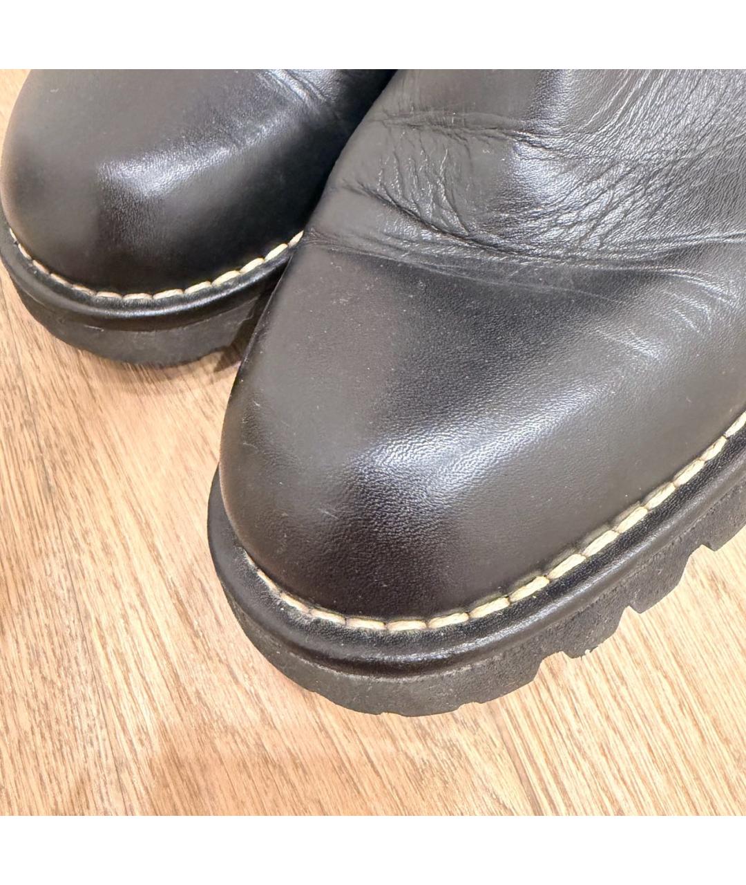 CHANEL Черные кожаные сапоги, фото 2