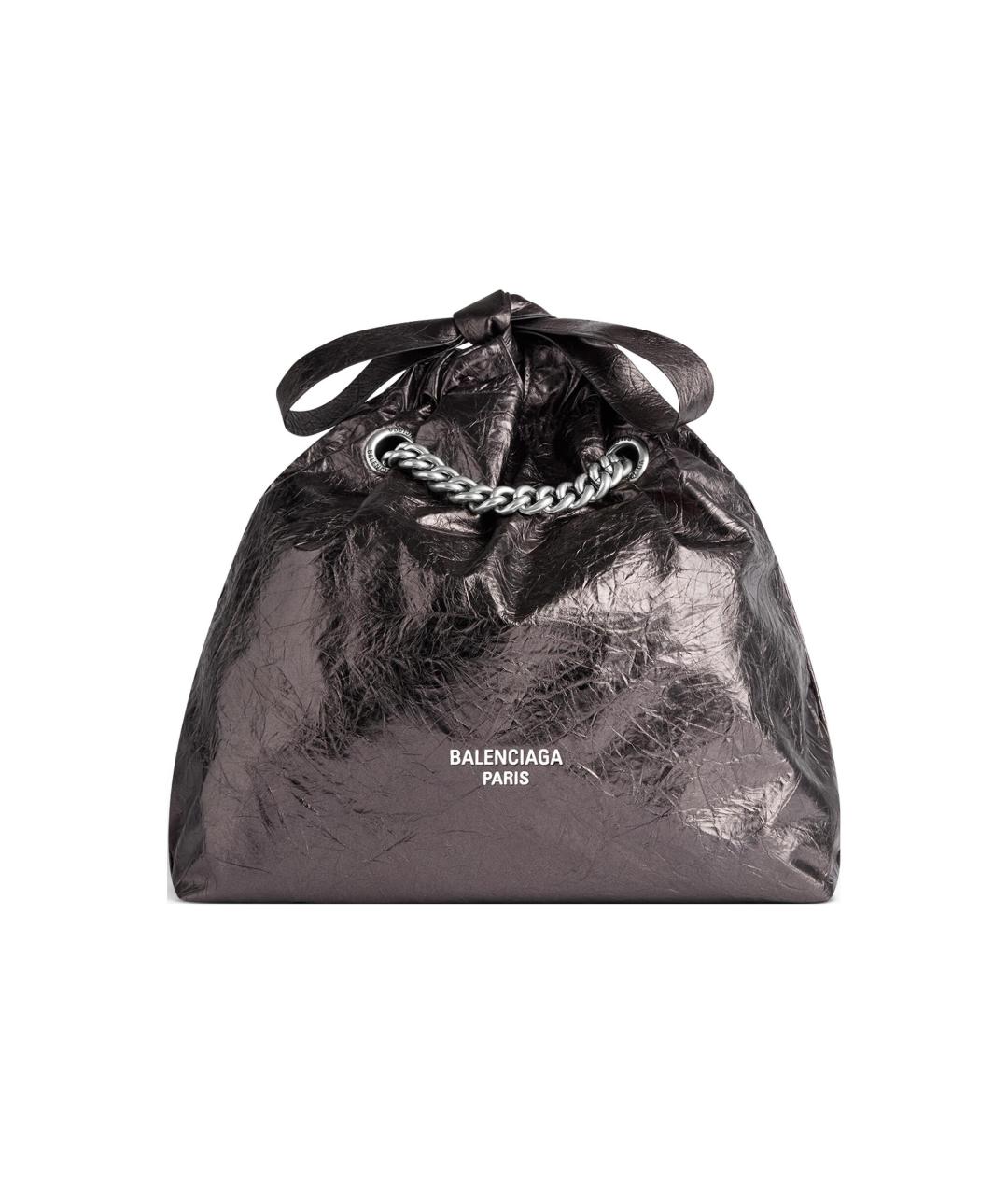 BALENCIAGA Антрацитовая кожаная сумка через плечо, фото 7