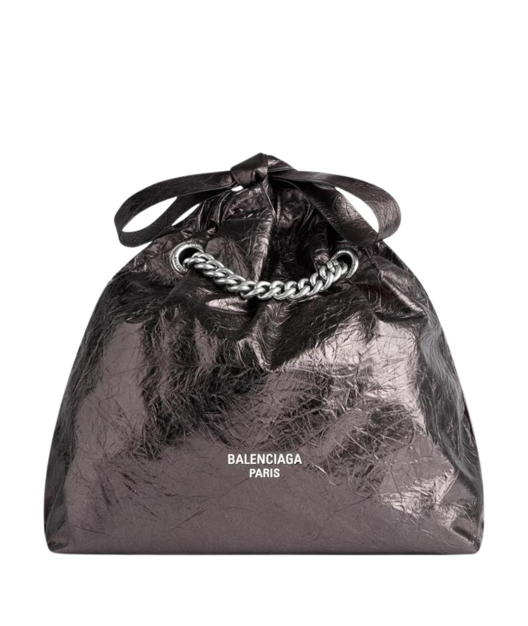 BALENCIAGA Антрацитовая кожаная сумка через плечо, фото 1