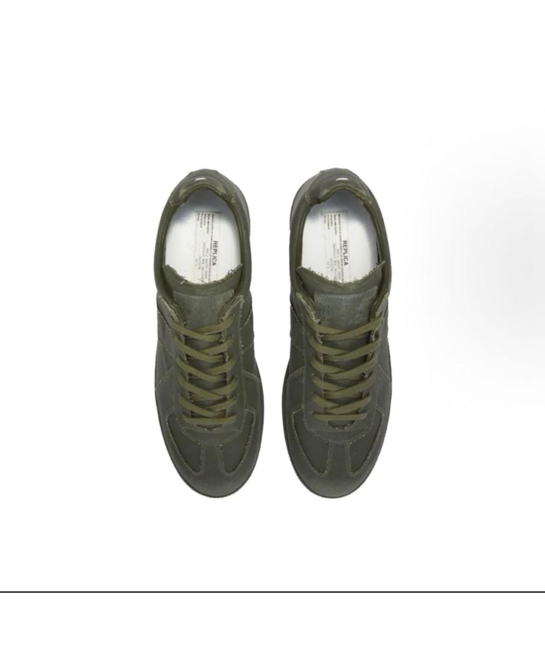 MAISON MARGIELA Хаки замшевые кеды, фото 2