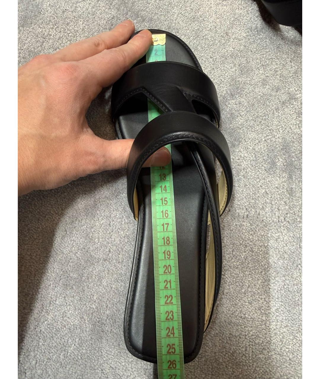 BOTTEGA VENETA Черные кожаные шлепанцы, фото 7