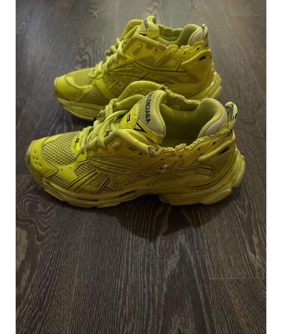 BALENCIAGA Желтые высокие кроссовки / кеды, фото 7