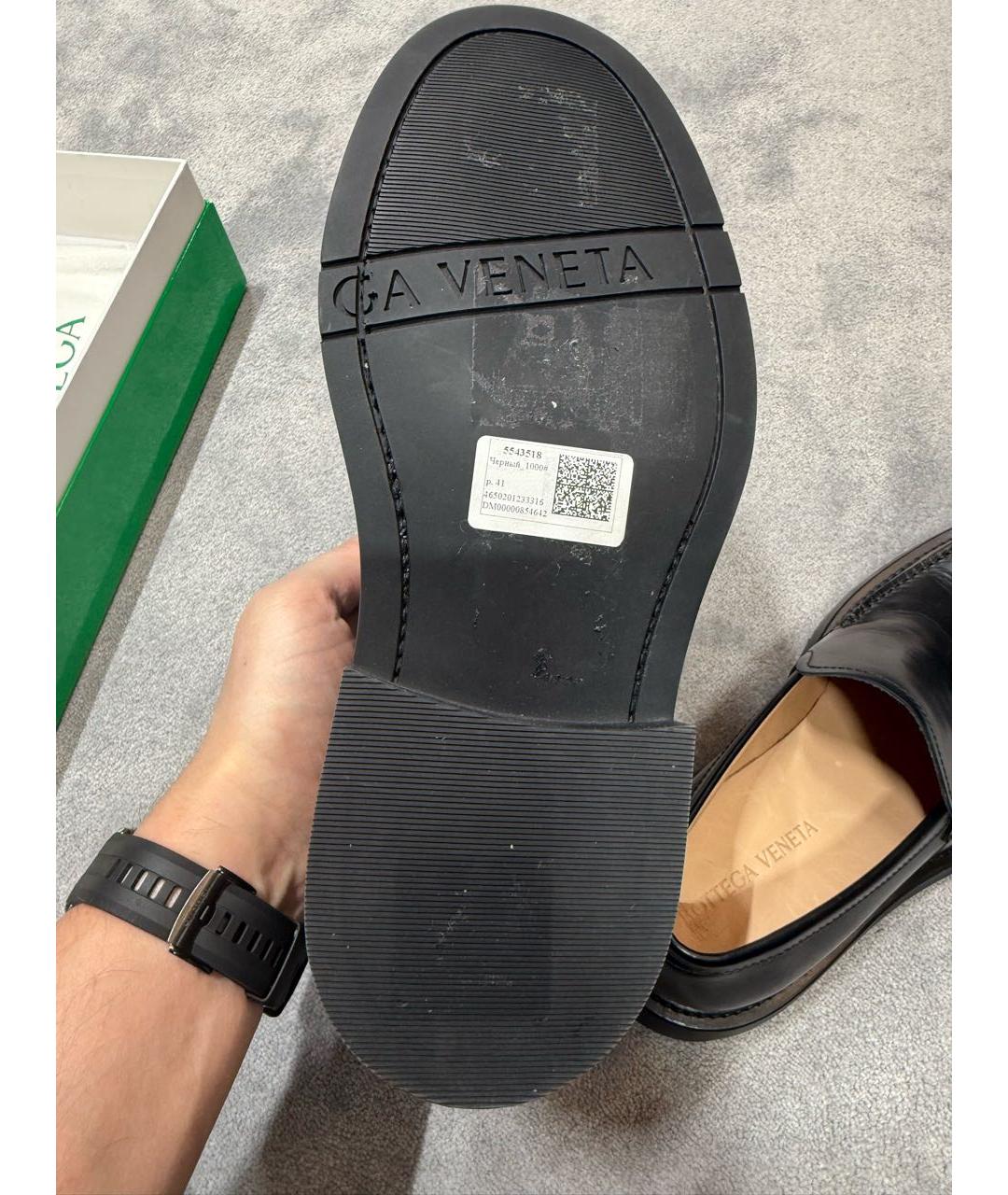 BOTTEGA VENETA Черные кожаные лоферы, фото 7