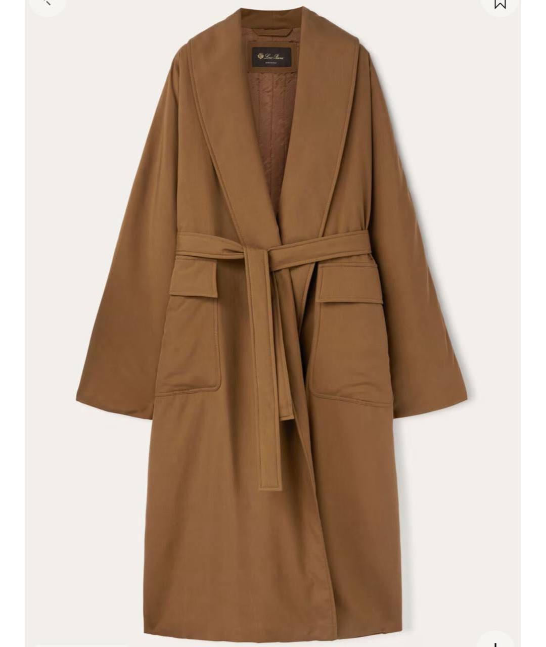 LORO PIANA Коричневый шелковый тренч/плащ, фото 4