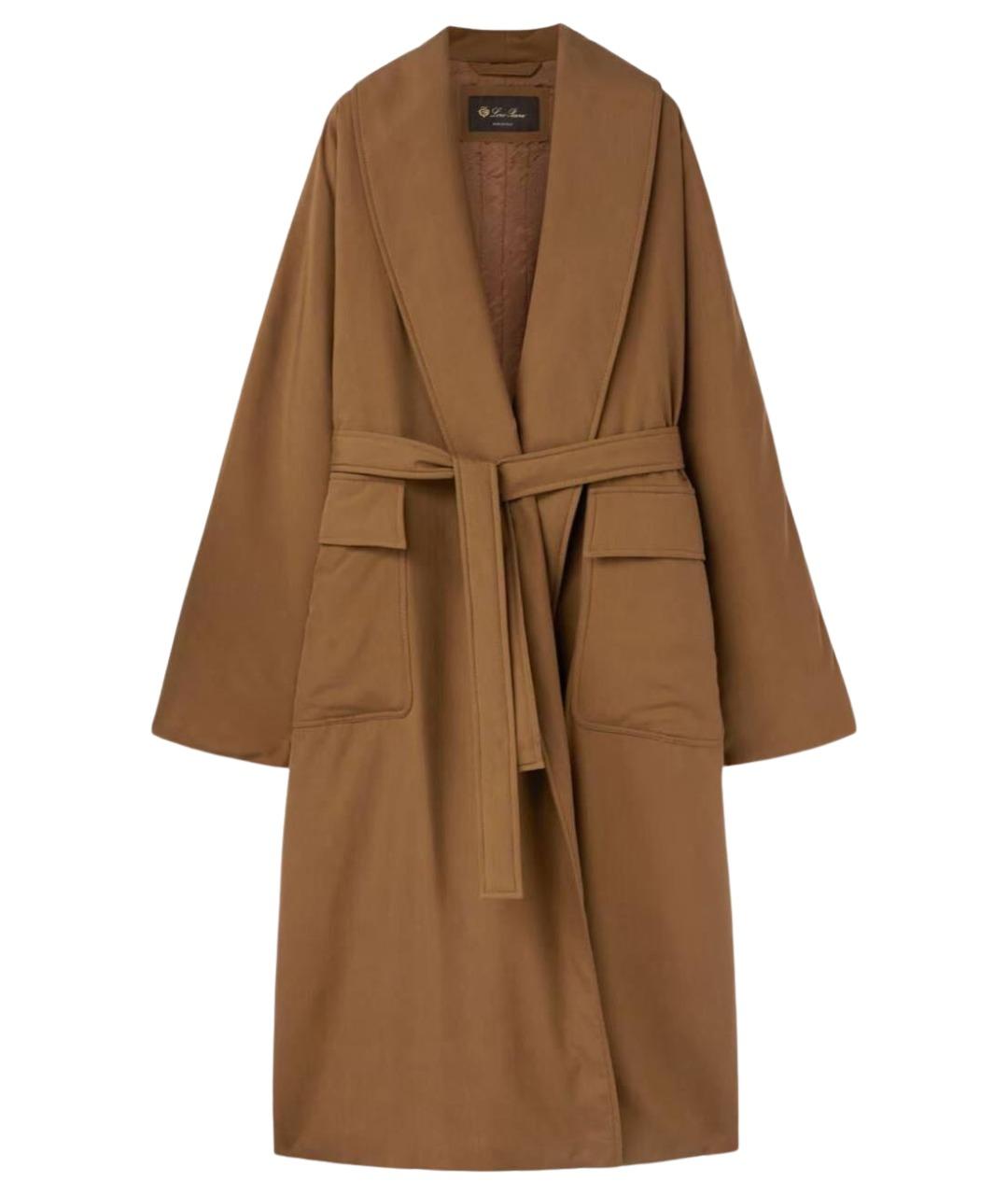 LORO PIANA Коричневый шелковый тренч/плащ, фото 1