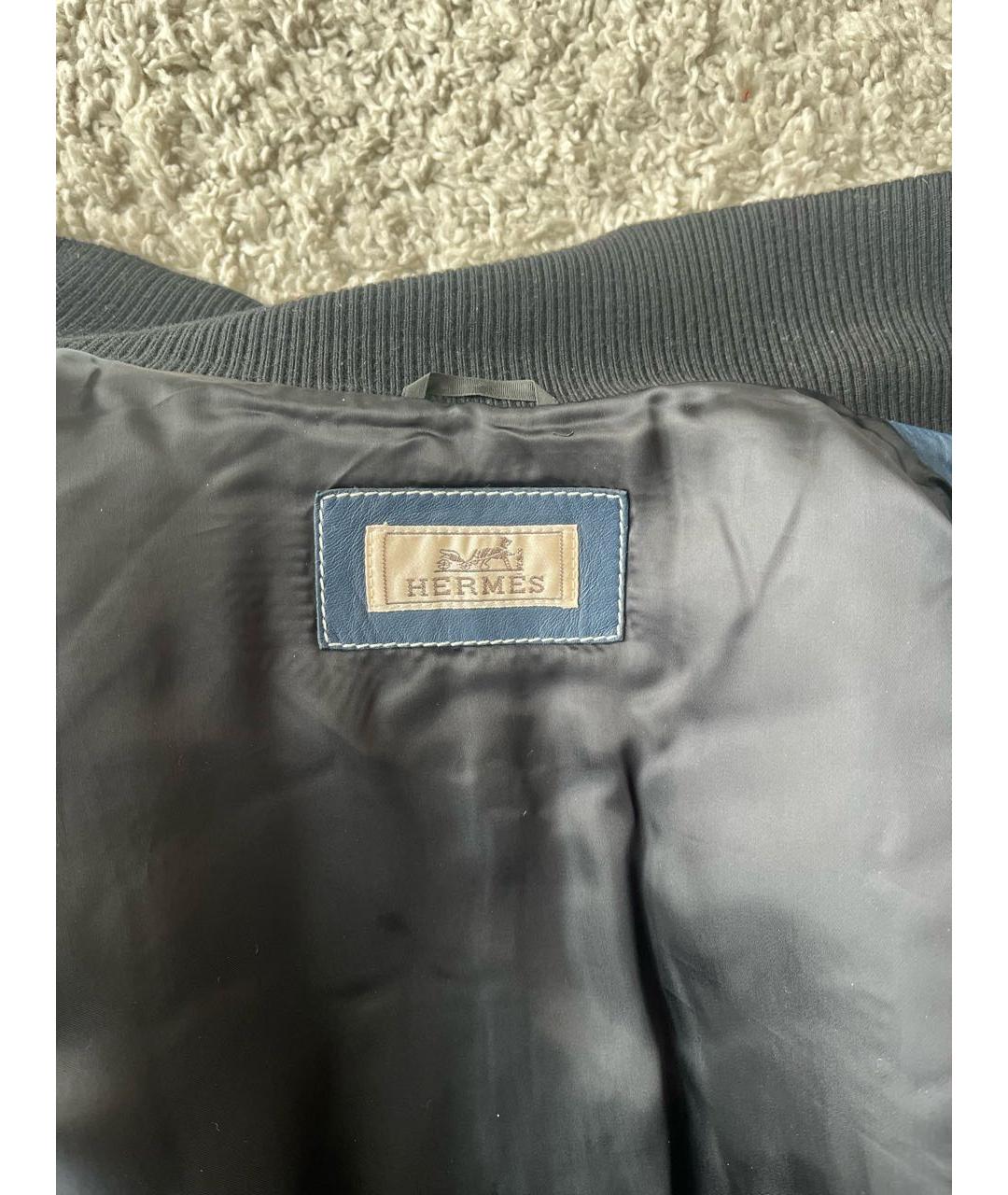 HERMES Черная кожаная куртка, фото 3