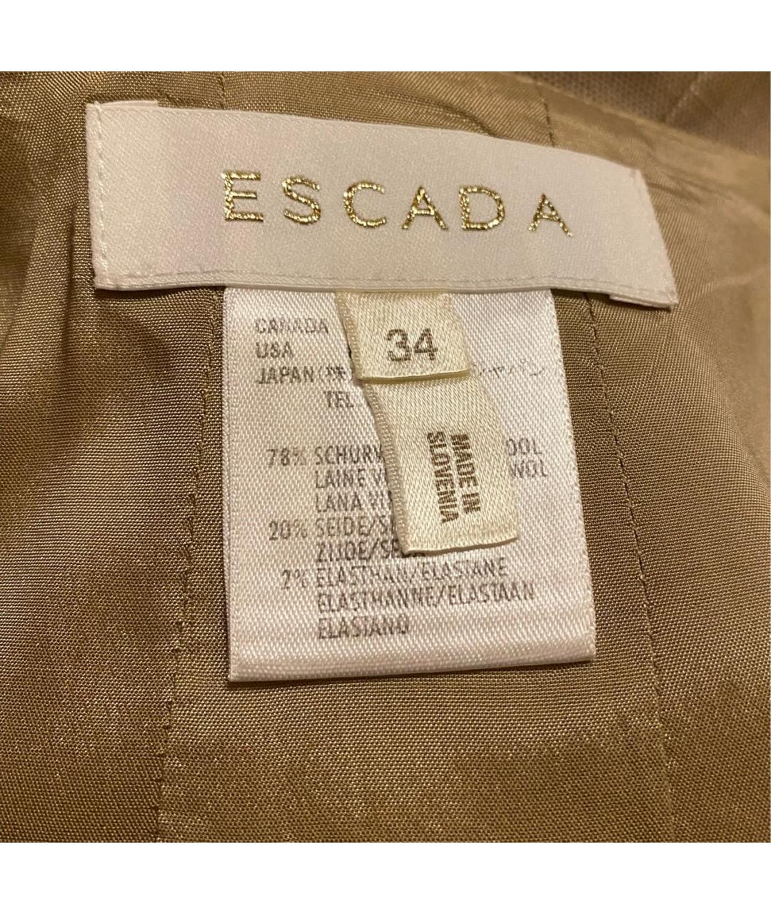 ESCADA Бежевая шерстяная юбка миди, фото 3