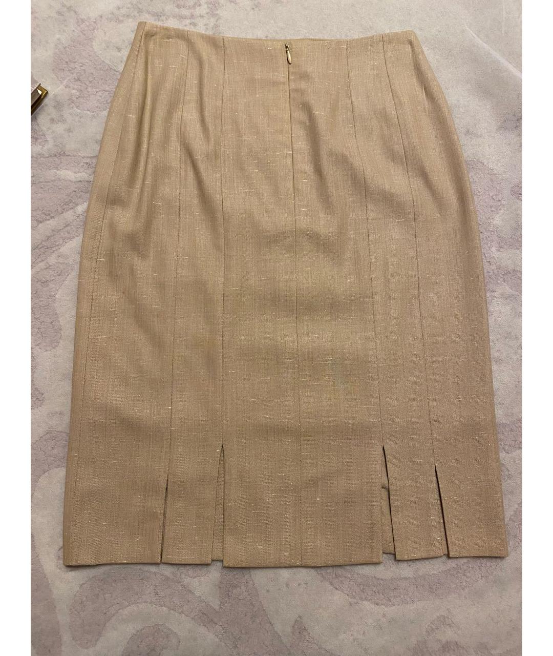 ESCADA Бежевая шерстяная юбка миди, фото 2