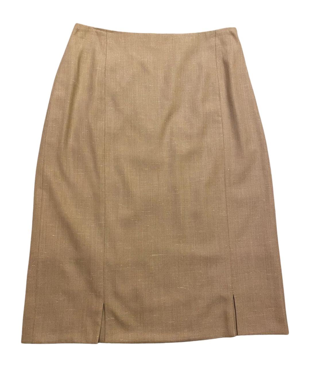 ESCADA Бежевая шерстяная юбка миди, фото 1