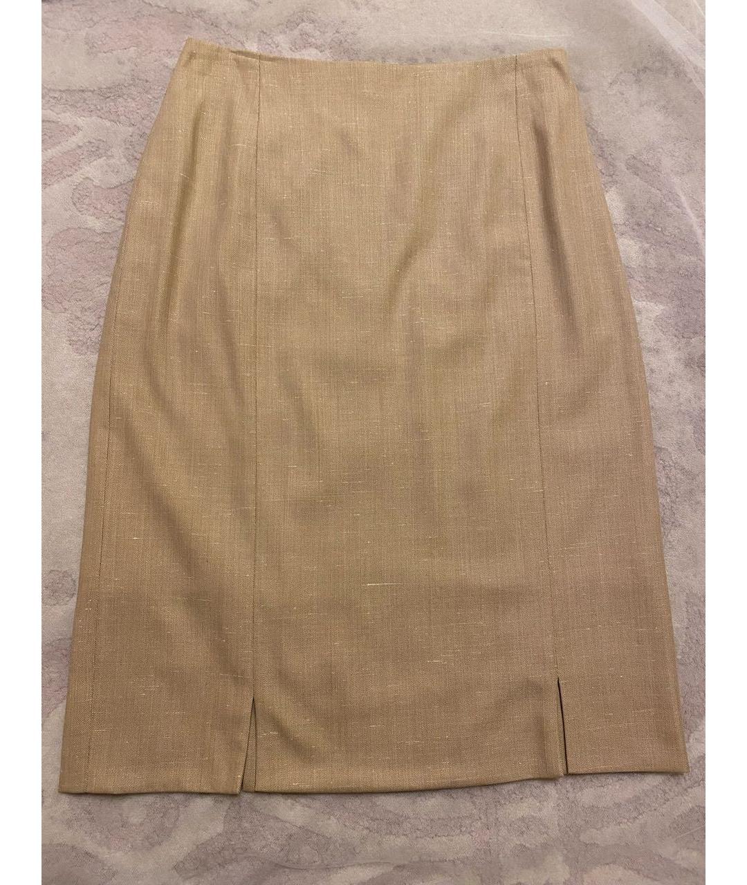 ESCADA Бежевая шерстяная юбка миди, фото 6