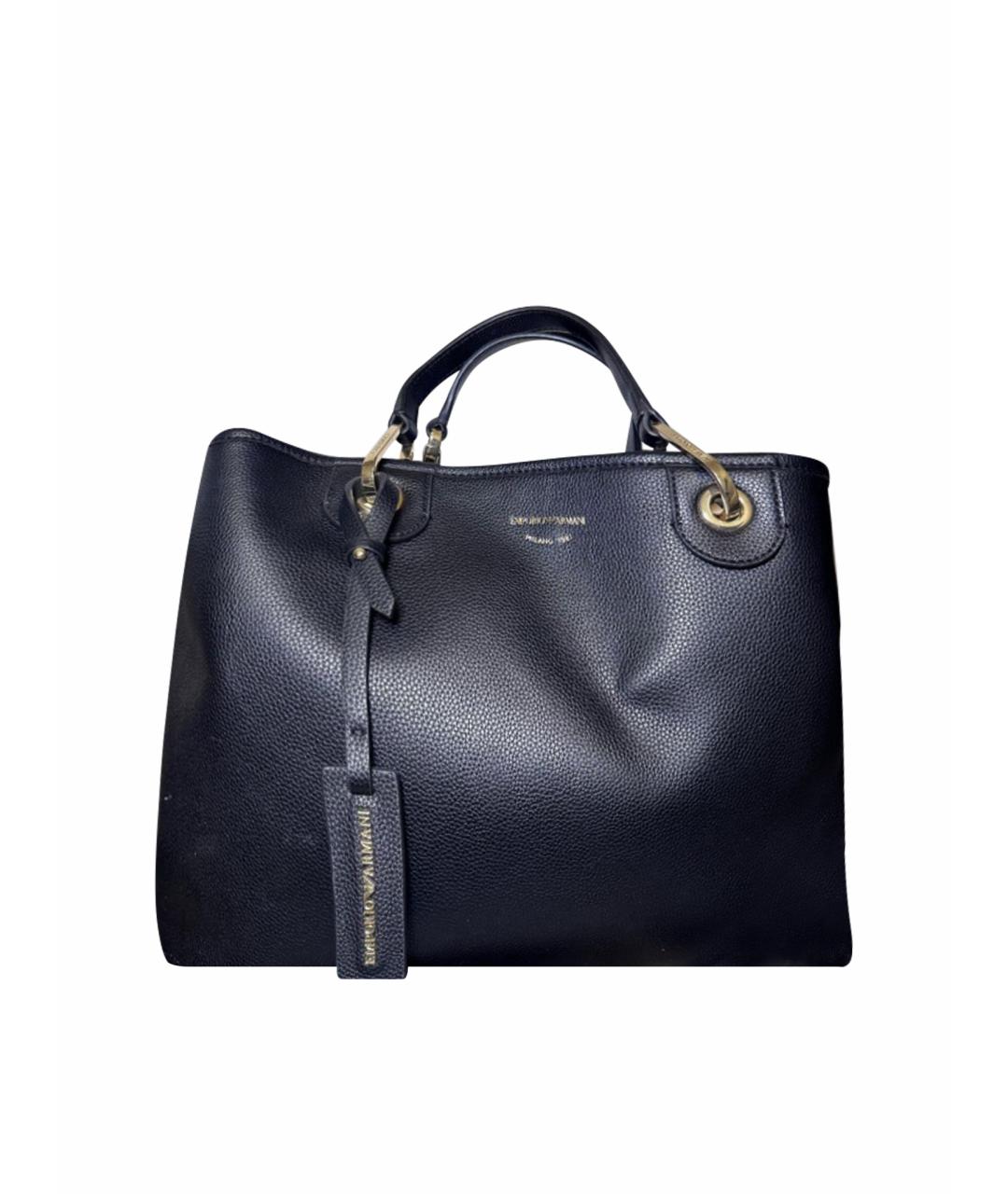 ARMANI EXCHANGE Черная сумка тоут из искусственной кожи, фото 1