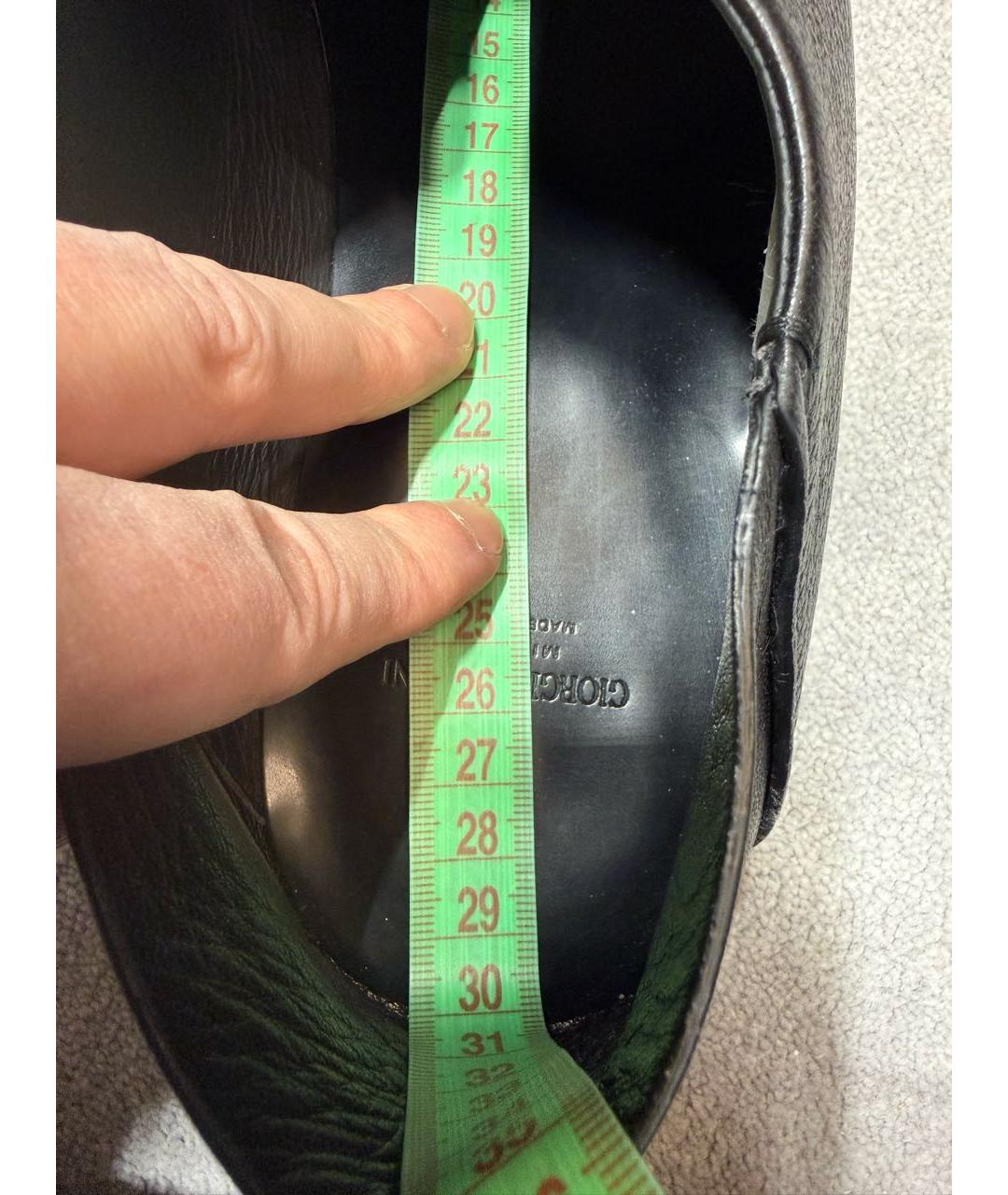 GIORGIO ARMANI Черные кожаные низкие ботинки, фото 7