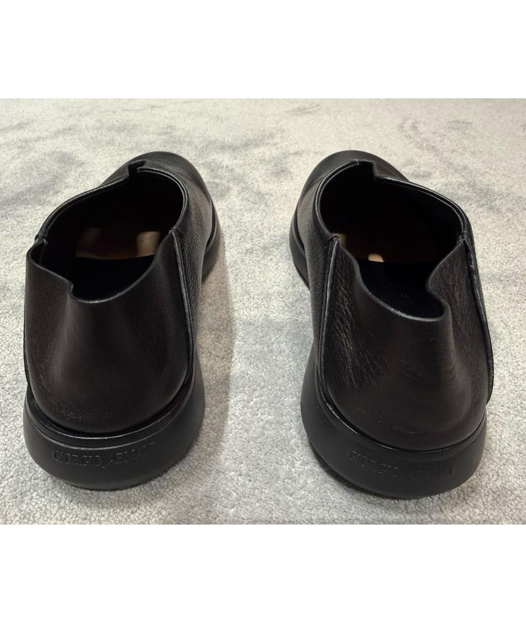 GIORGIO ARMANI Черные кожаные низкие ботинки, фото 4
