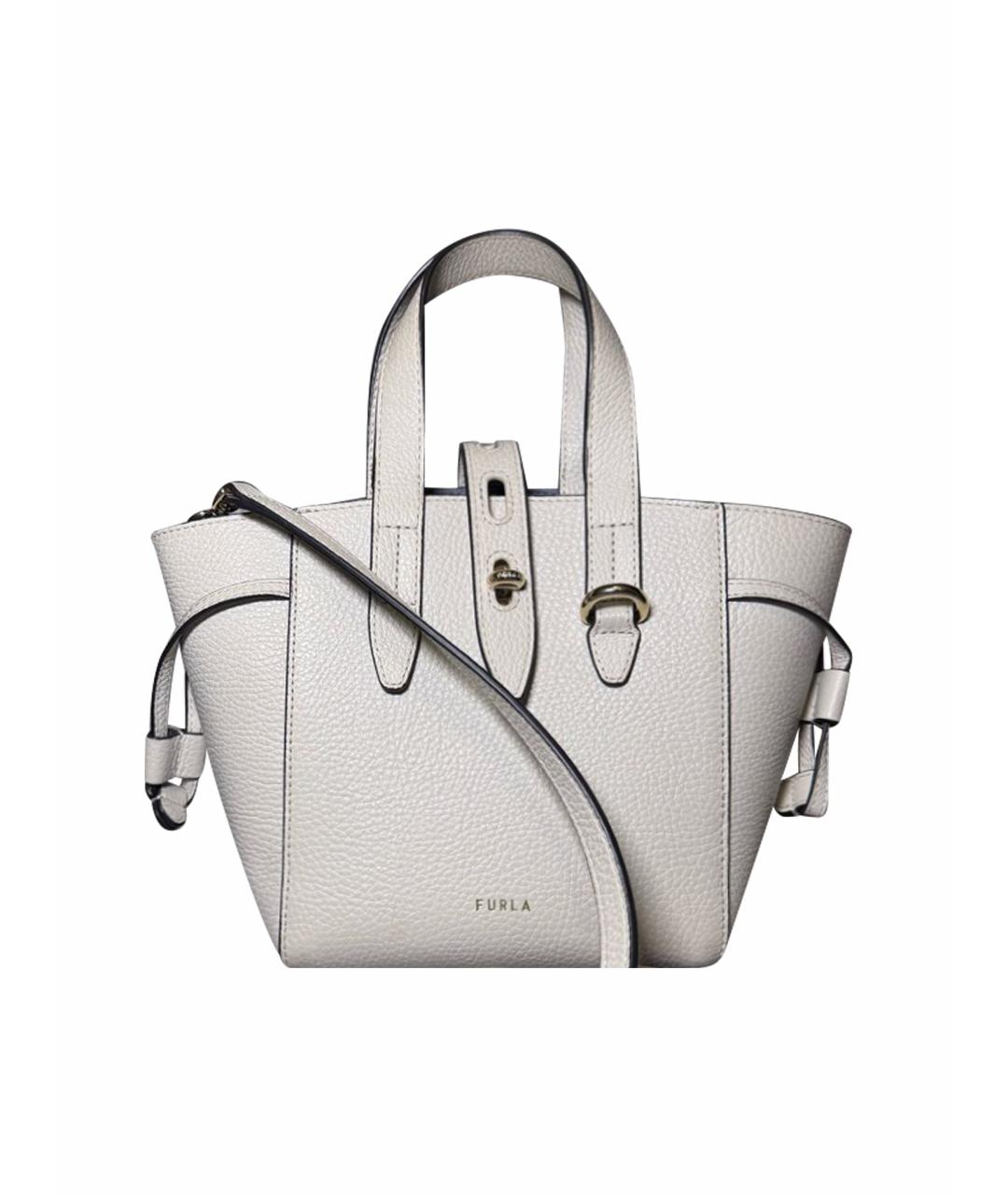 FURLA Белая кожаная сумка тоут, фото 1