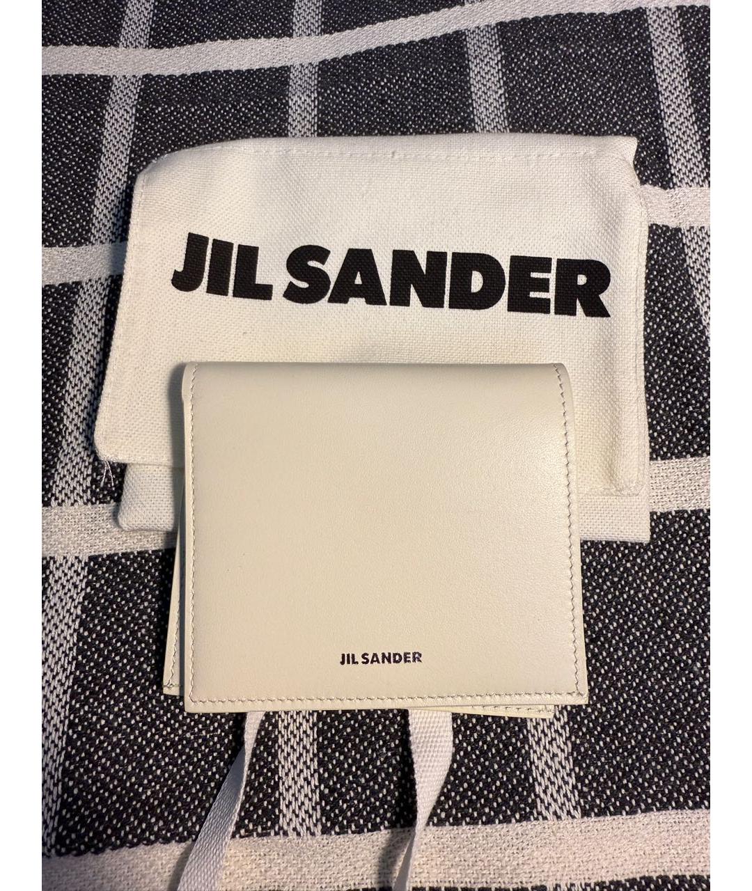 JIL SANDER Белая кожаная визитница, фото 6