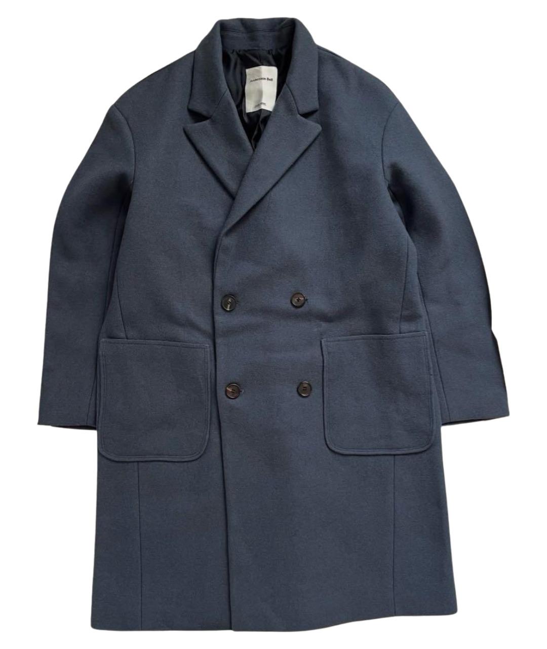 ANDERSSON BELL Синее шерстяное пальто, фото 1