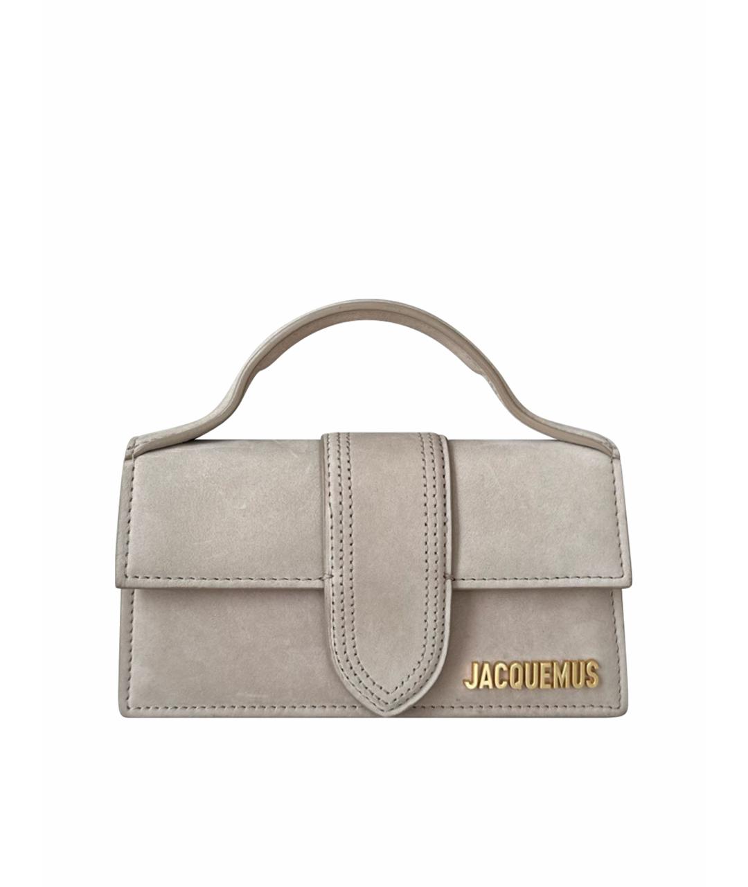 JACQUEMUS Бежевая замшевая сумка через плечо, фото 1