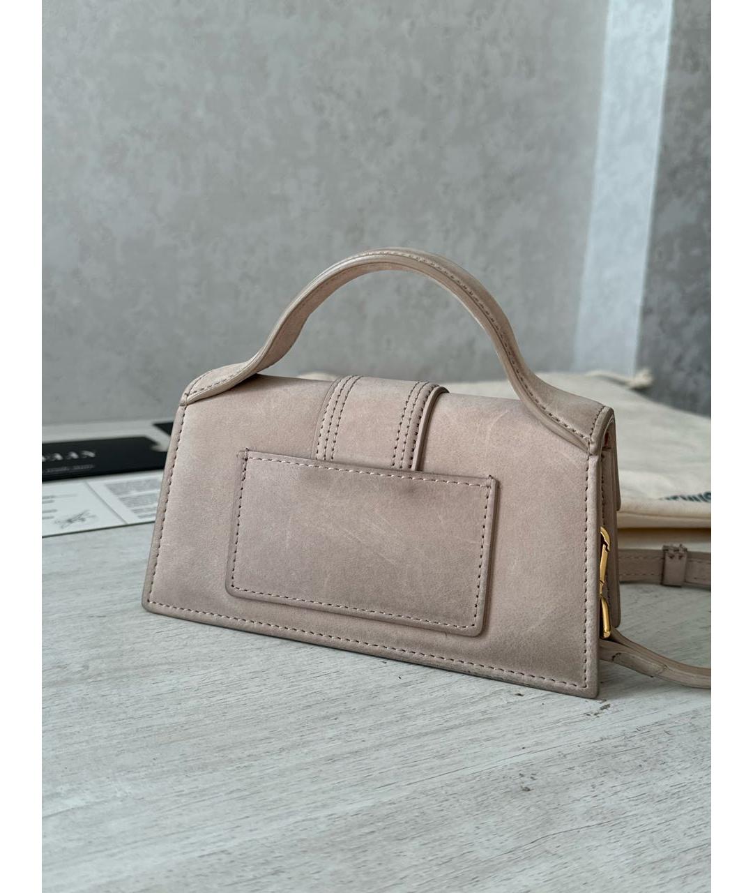 JACQUEMUS Бежевая замшевая сумка через плечо, фото 7