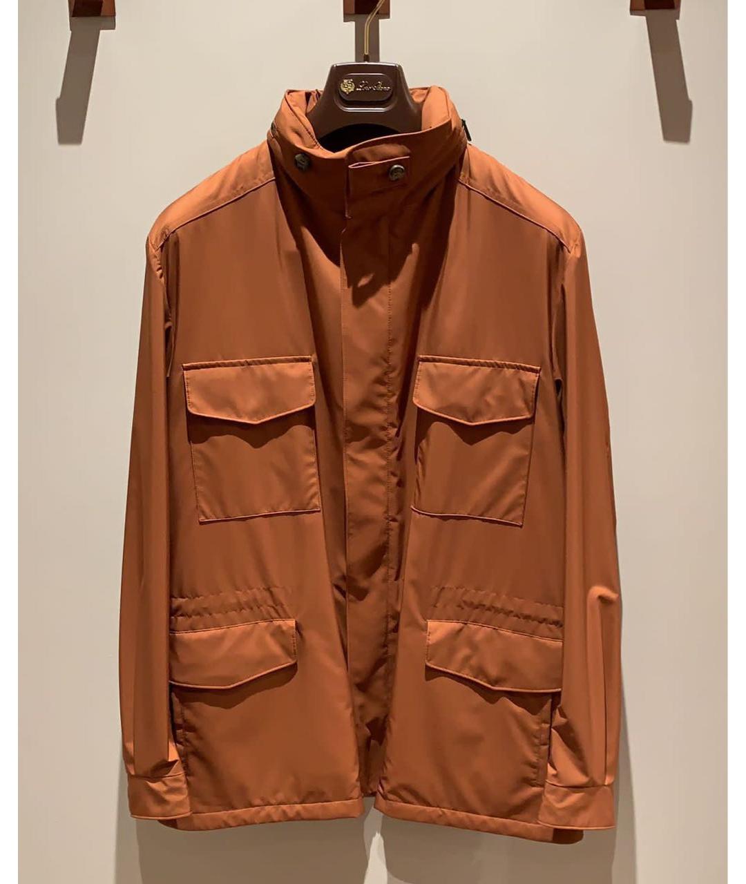 LORO PIANA Оранжевый полиэстеровый тренч / плащ, фото 3