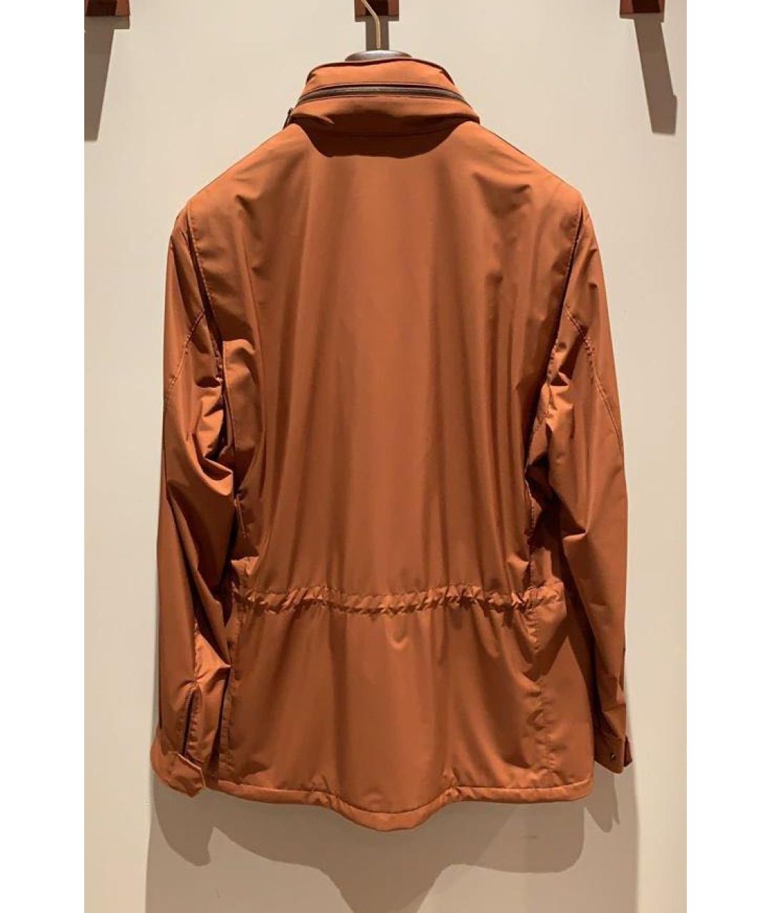LORO PIANA Оранжевый полиэстеровый тренч / плащ, фото 2