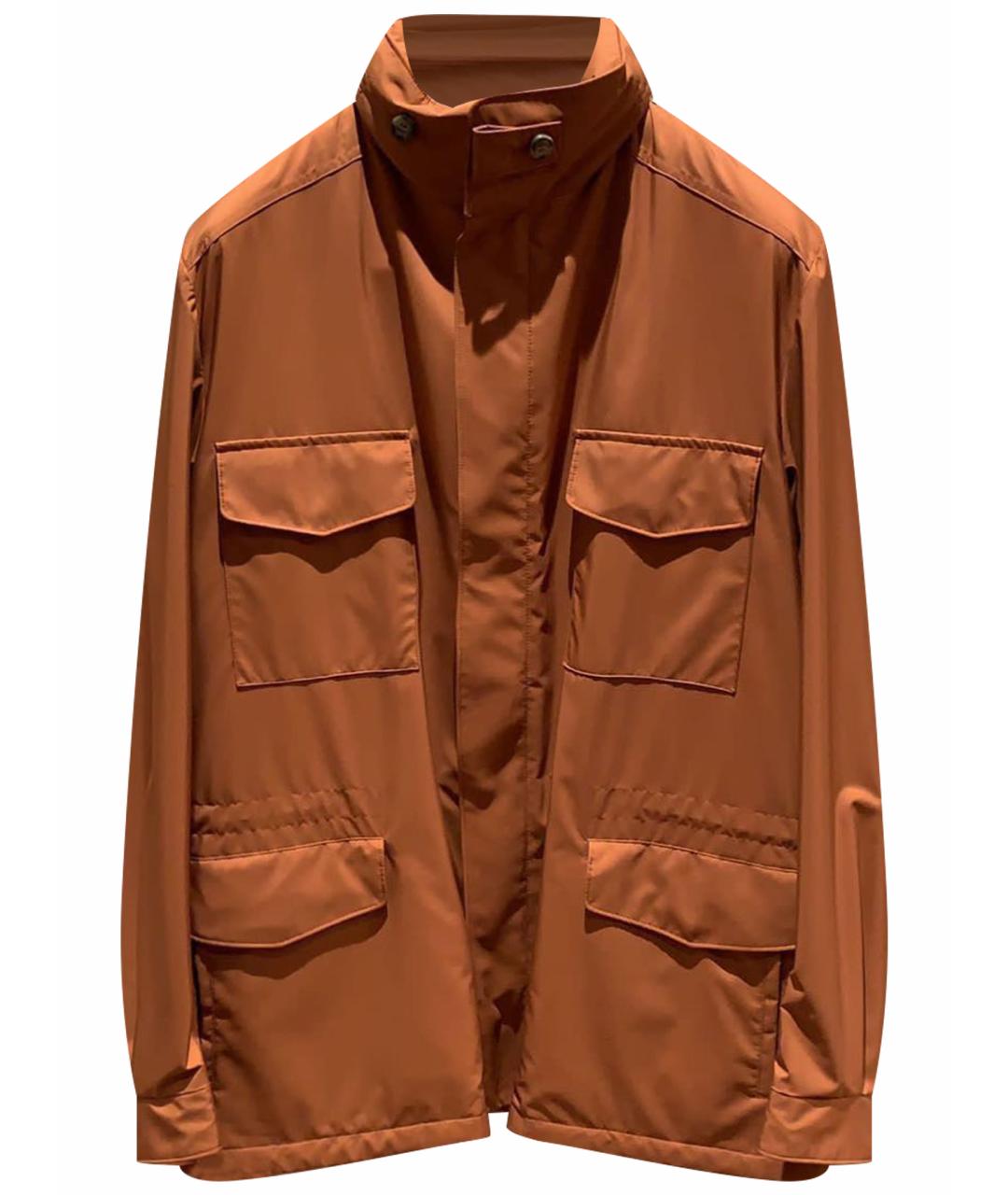 LORO PIANA Оранжевый полиэстеровый тренч / плащ, фото 1