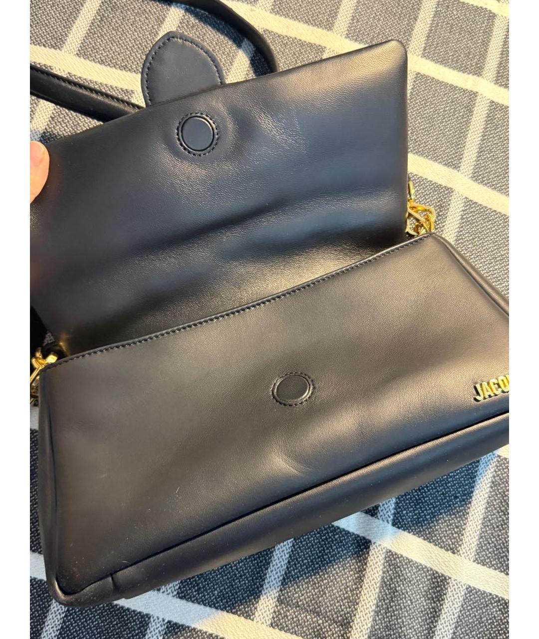 JACQUEMUS Черная кожаная сумка через плечо, фото 7