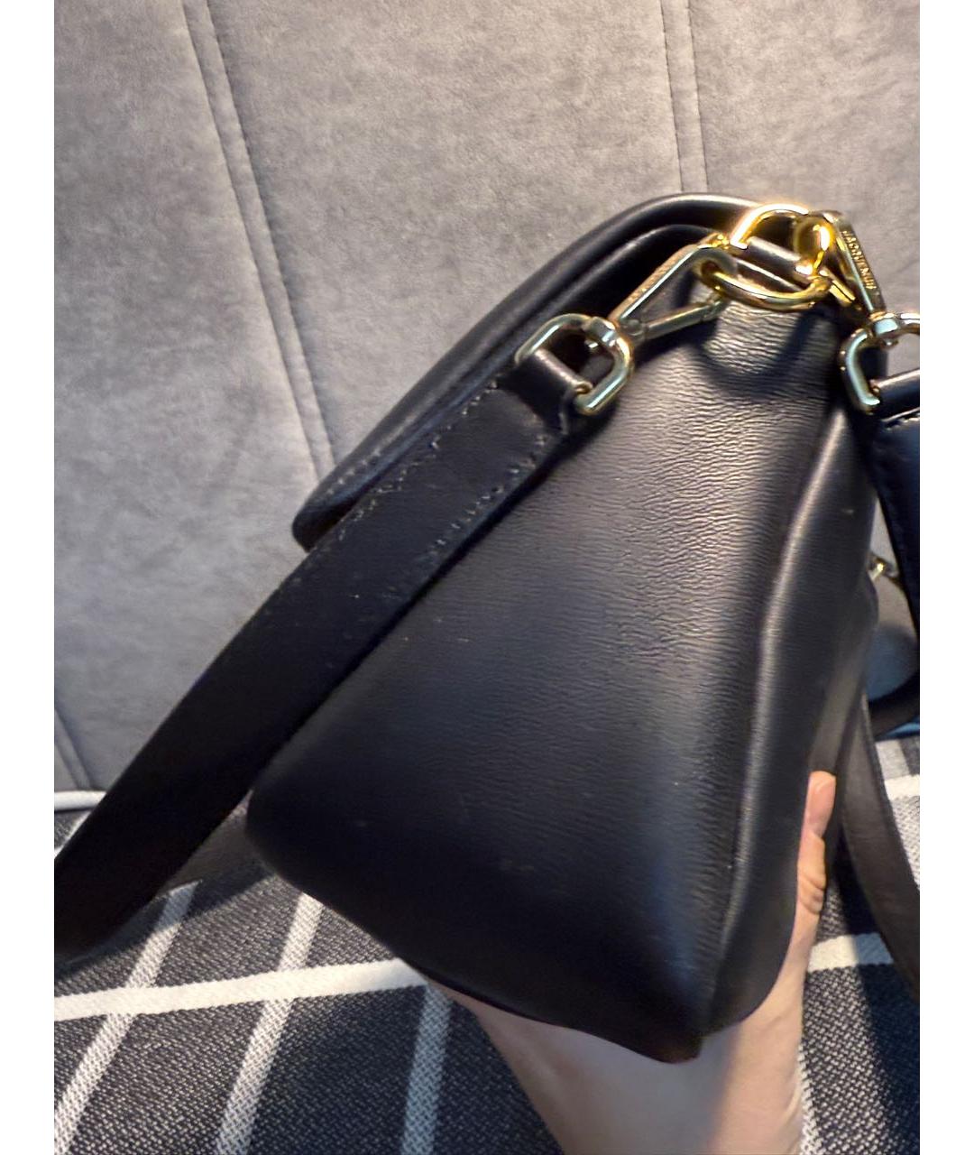 JACQUEMUS Черная кожаная сумка через плечо, фото 4