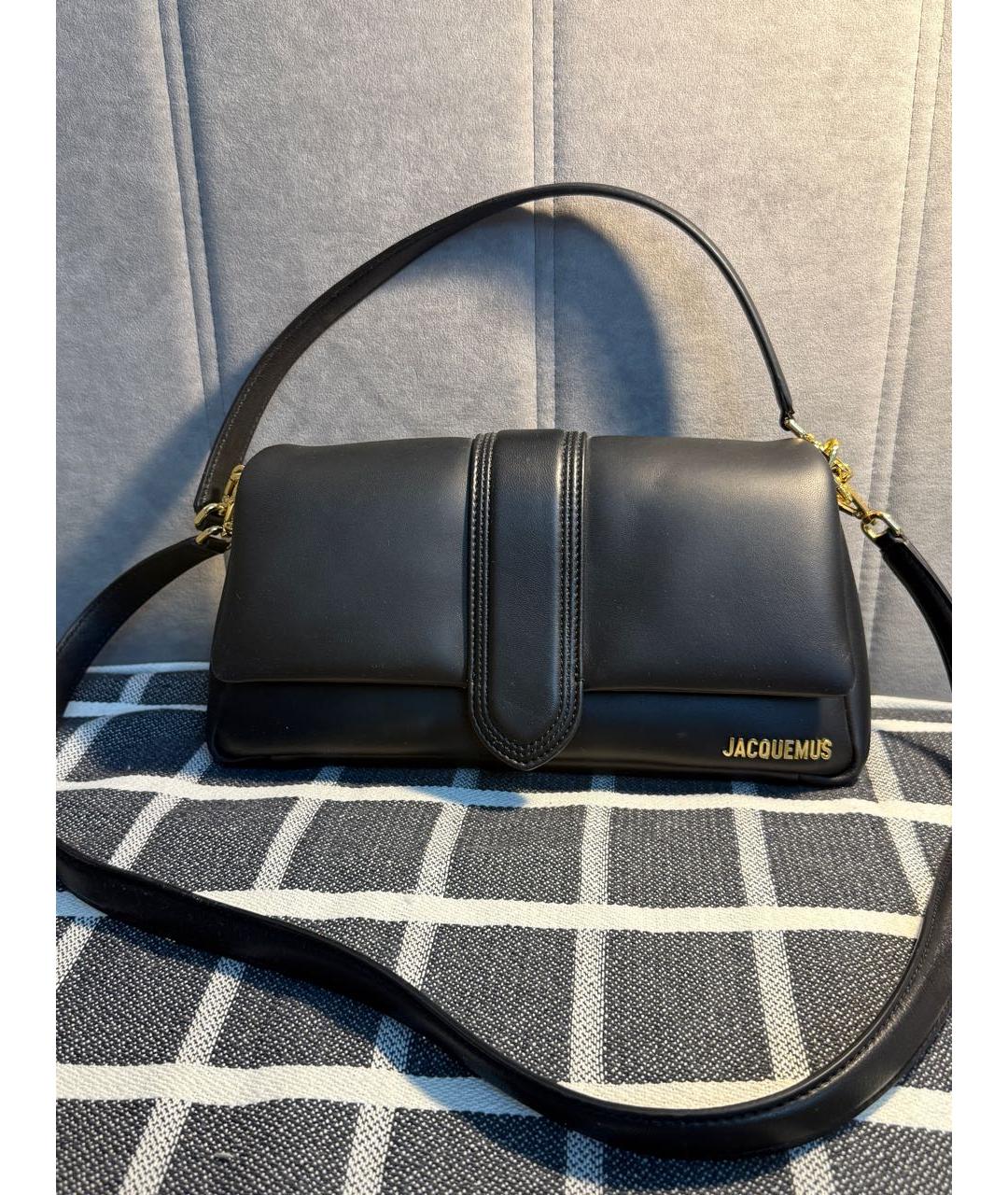 JACQUEMUS Черная кожаная сумка через плечо, фото 9